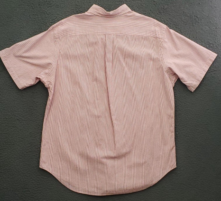 VTG Ralph Lauren Seersucker Button Down Men Sz XL Red Stripe Classic Fit Boating