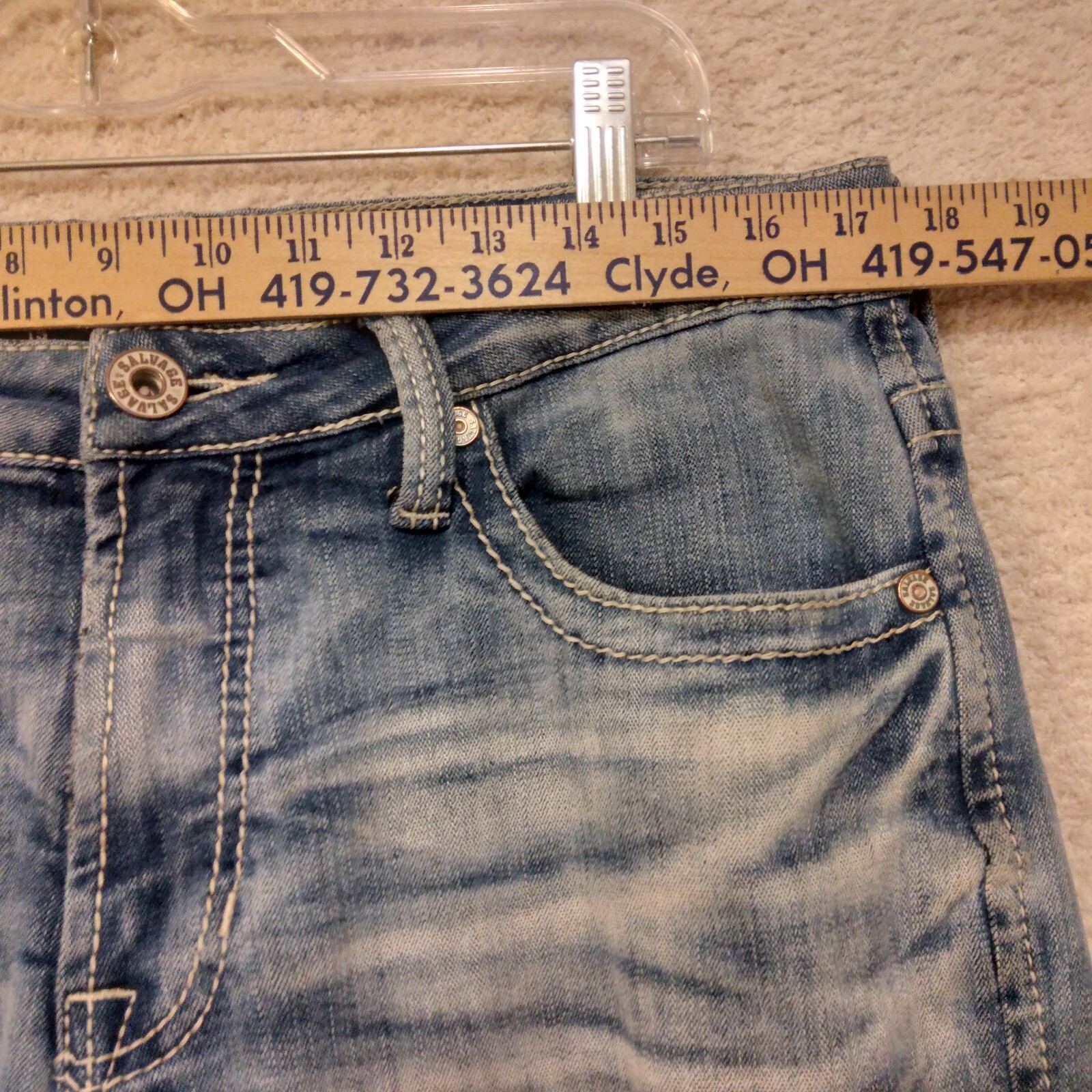 Salvage Anarchy BKE Buckle jeans mens 32R blue denim relaxed straight 35×31