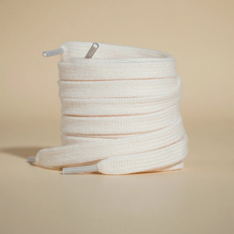 0.8 Cm Wide Unisex Solid-Color Shoelaces Flat High-Quality Cotton Shoelace Suita