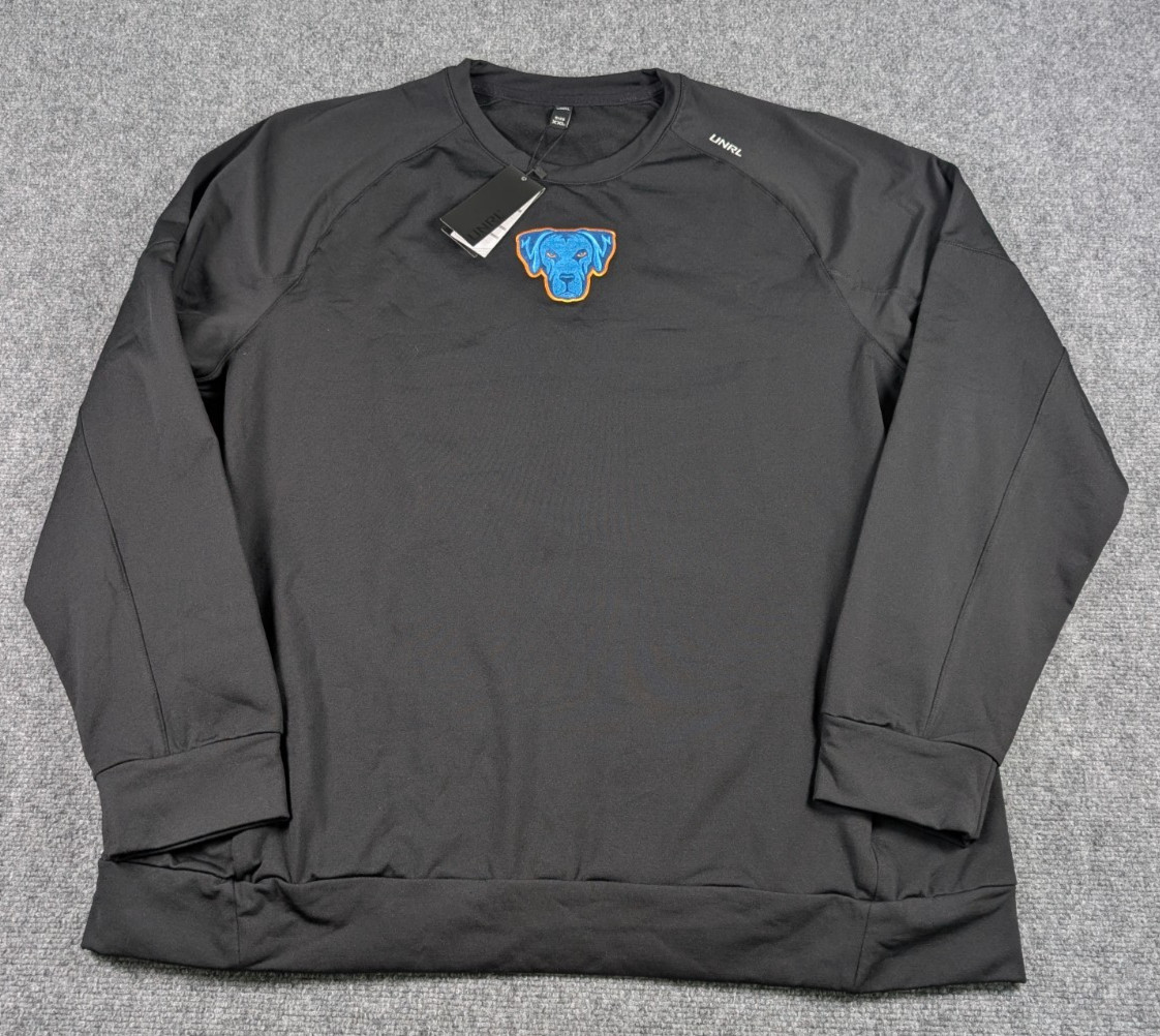 UNRL Crossover Crewneck Mens 2XL Black Performance Pullover w/Logo NWT