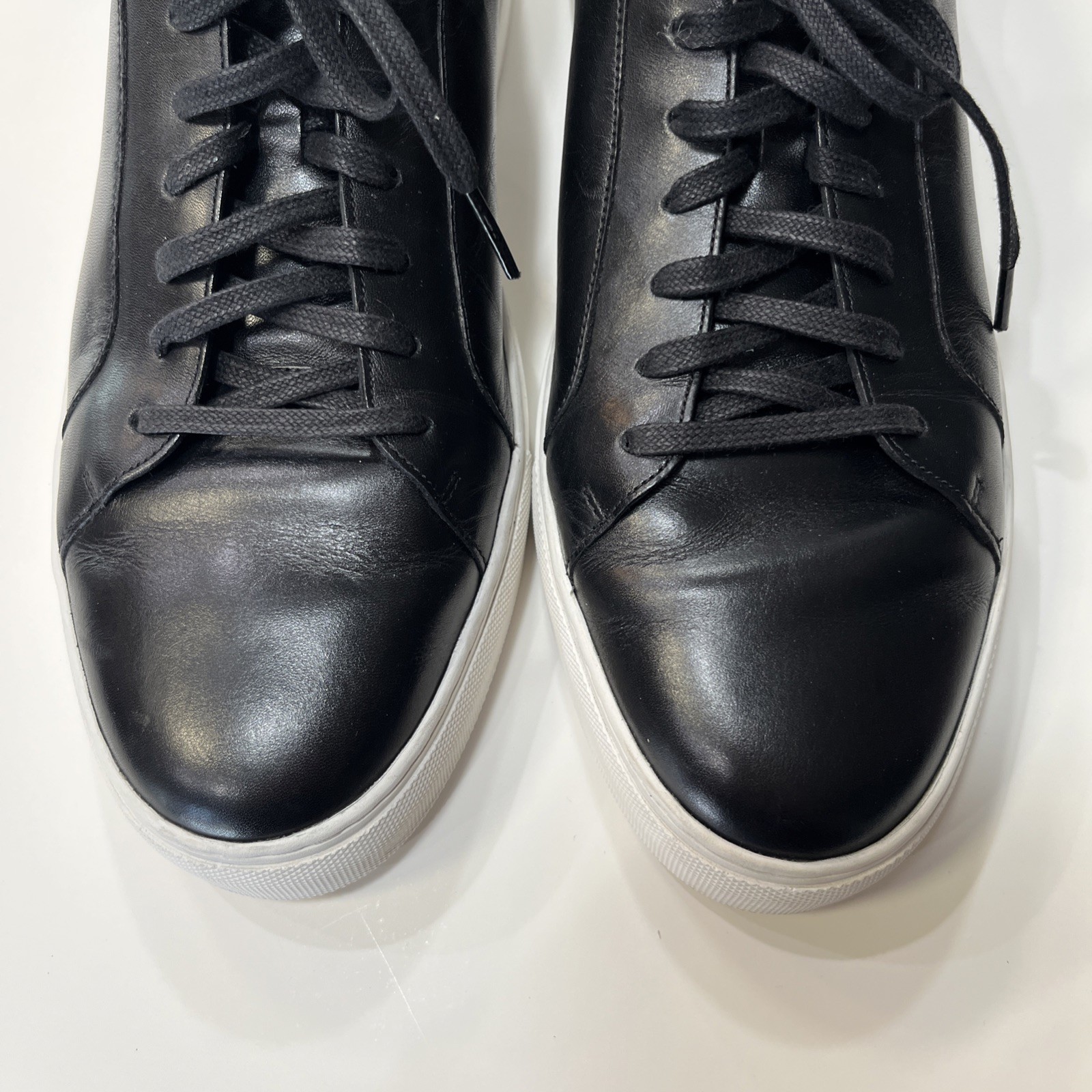 Cole Haan Men’s Leather Lace-Up Casual Sneakers Black/White, US 13 M