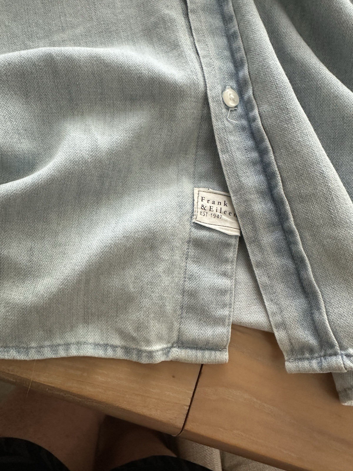 Frank & Eileen Mary Denim Shirt Dress Distressed Stonewashed Size M