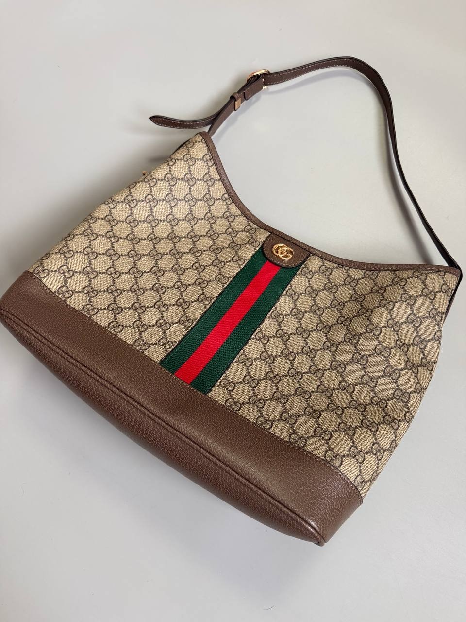 GUCCI Ophidia Large Beige/Ebony GG Shoulder Bag