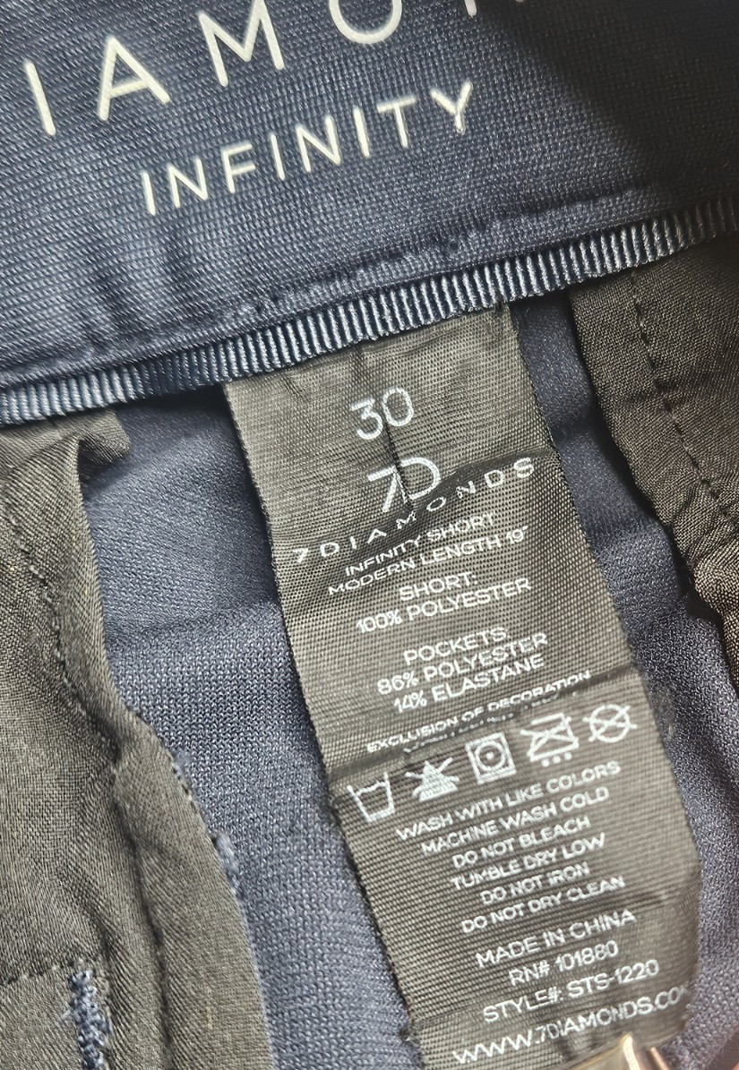 7D 7Diamonds Infinity Blue Shorts Men’s 30 Flat Front