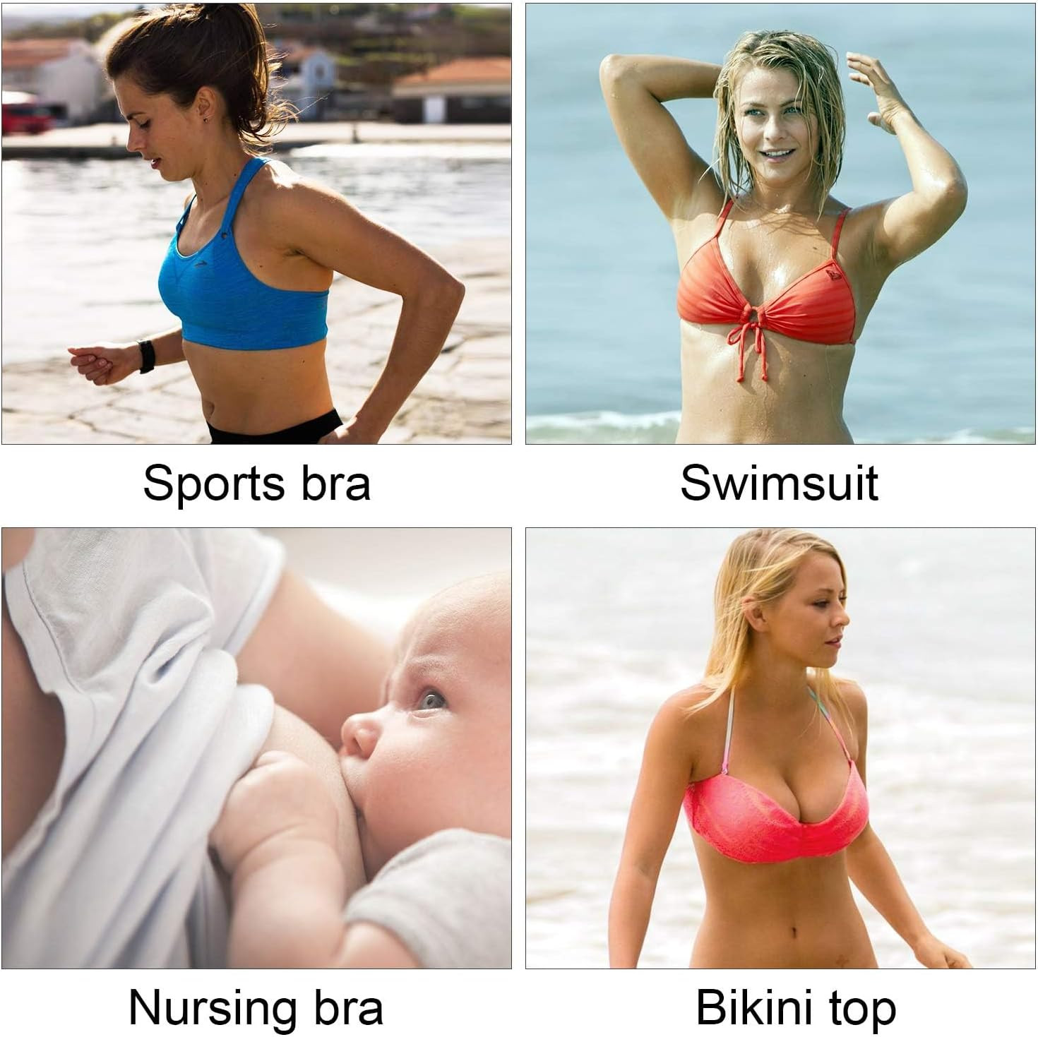 Bra Pads Inserts 6 Pairs, Bra Cups Inserts, Removable Breast Enhancers Inserts f