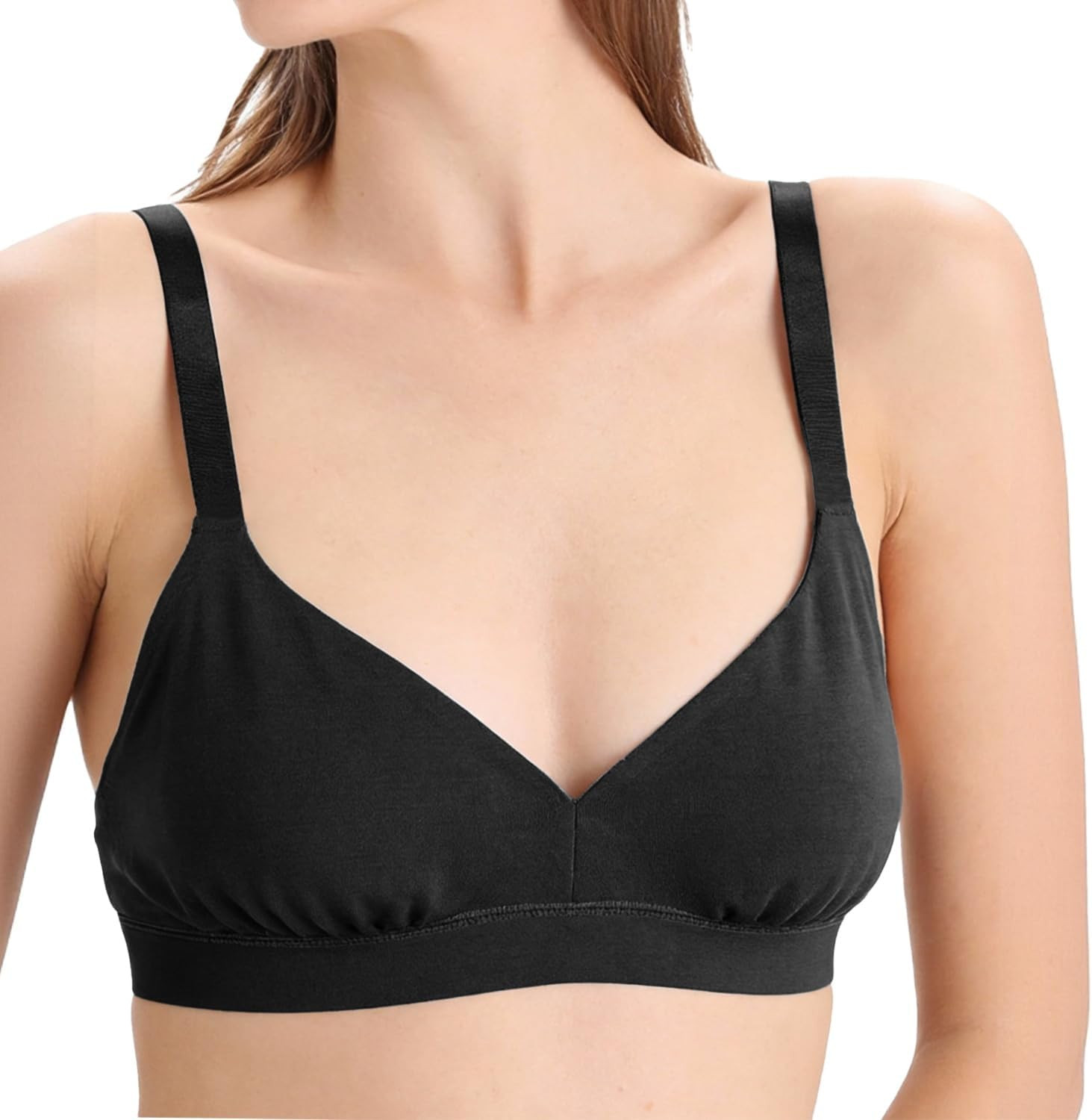 gyprprer XL 100% Merino Wool Women’S Wireless Triangle Bra Wrapped Elastic