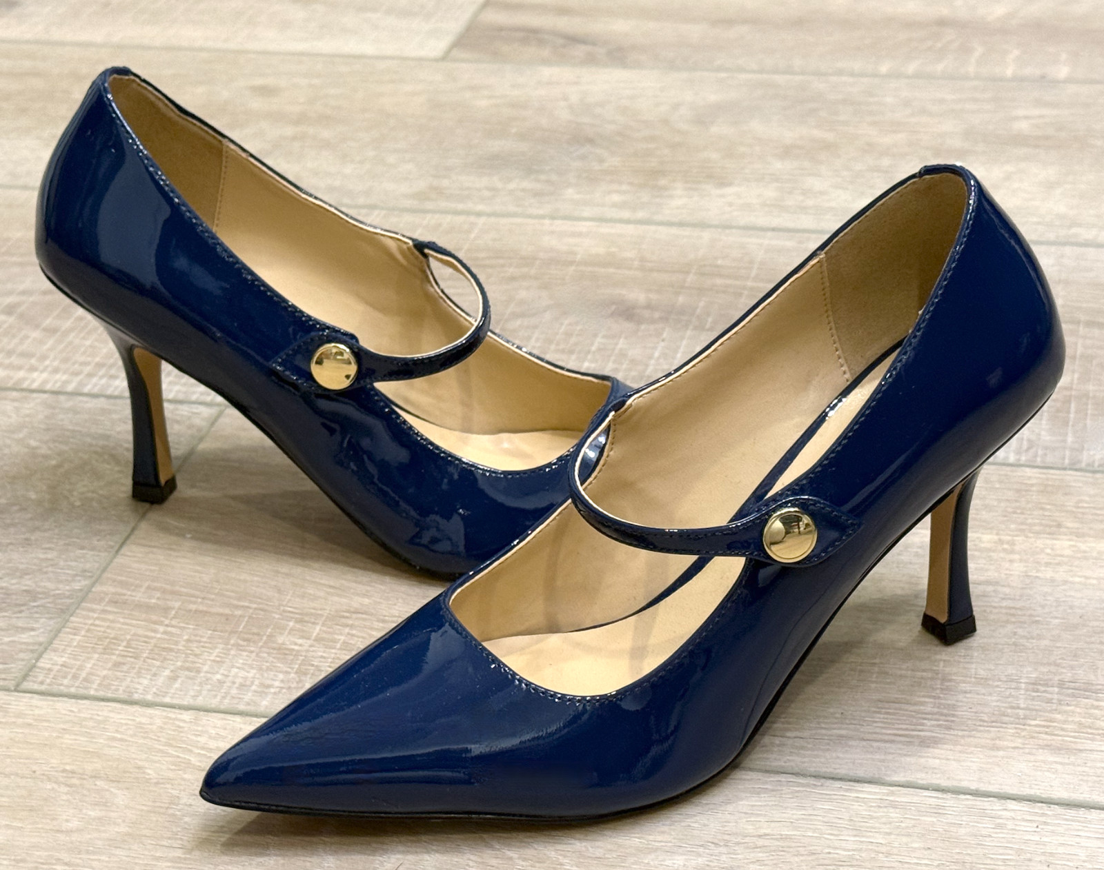 ANN TAYLOR PURPLE NIGHT SKY PATENT LEATHER MARY JANE PUMPS HIGH HEELS SHOES 8