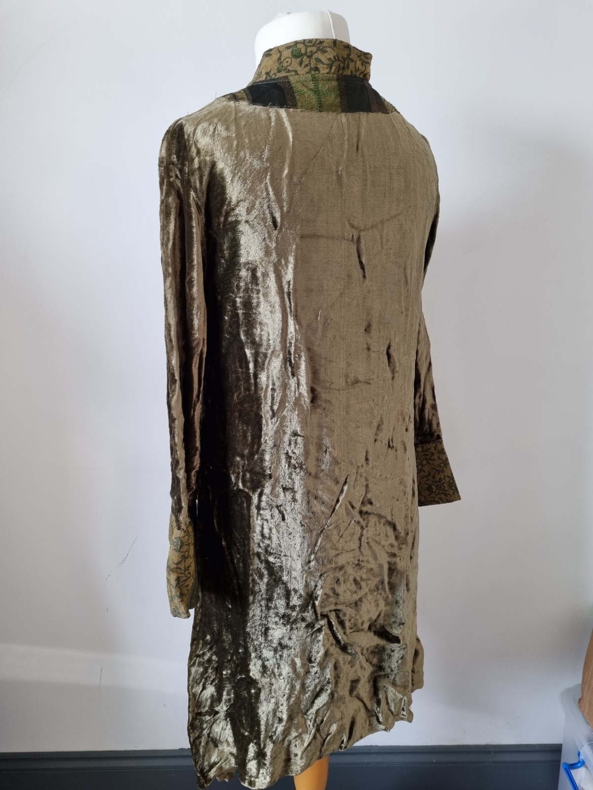 Kasbah Waterfall sides Cardigan Jacket Size 1 (UK 10/12) Green Part Velour