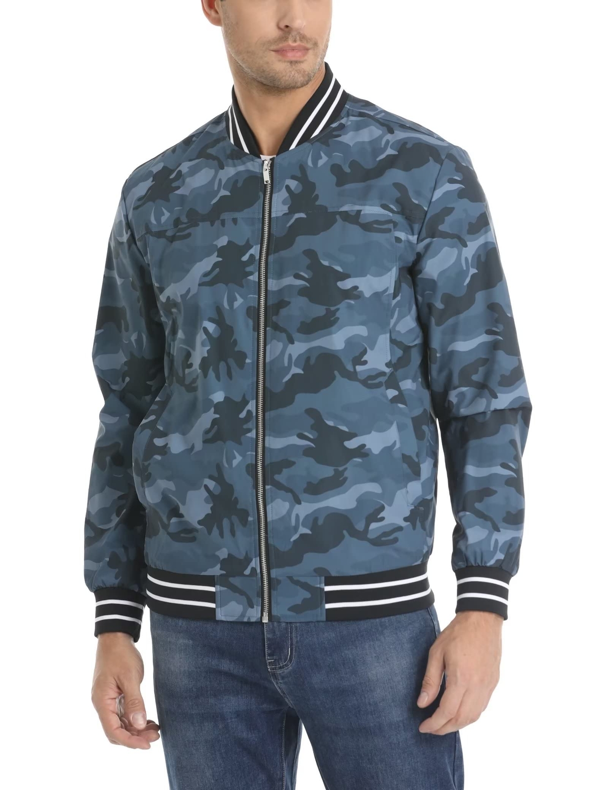 Men’s Lightweight Bomber Jacket Full-Zip Spring Fall Pilot Outdoor Casual Coats