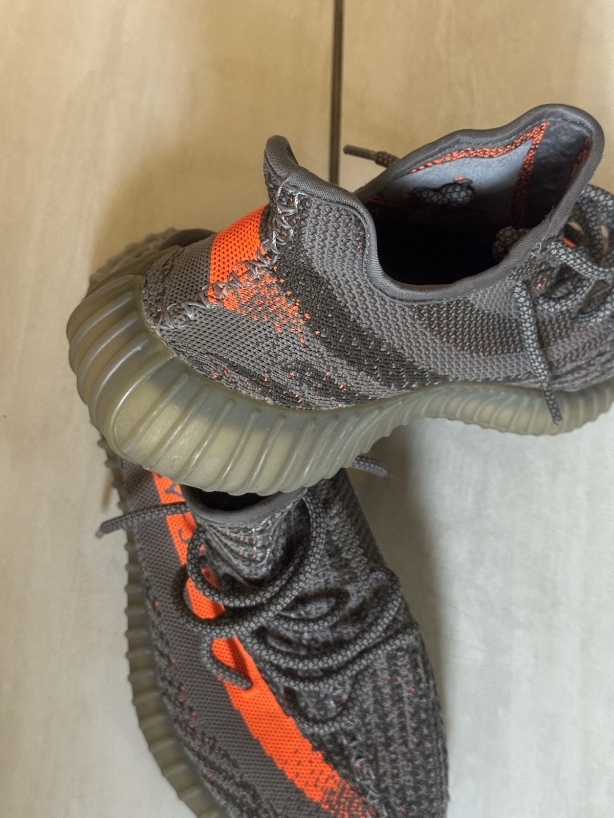 adidas Yeezy Boost 350 V2 Beluga Gray Orange Primeknit Men’s Low Top Sneakers