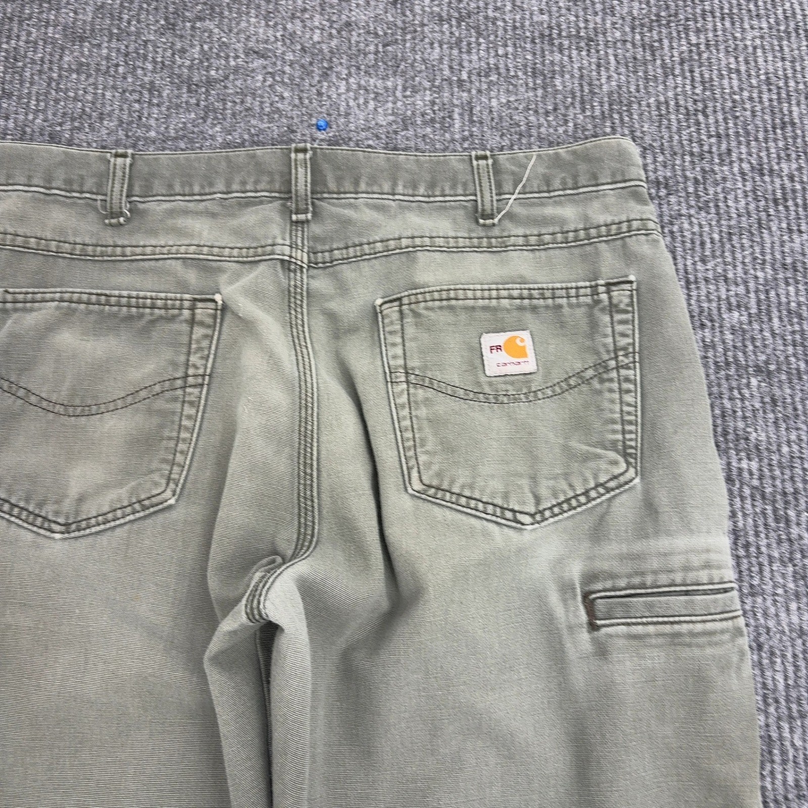 Carhartt Pants Mens 36×34 Moss Green Cotton Nylon FR Flame Resistant Workwear