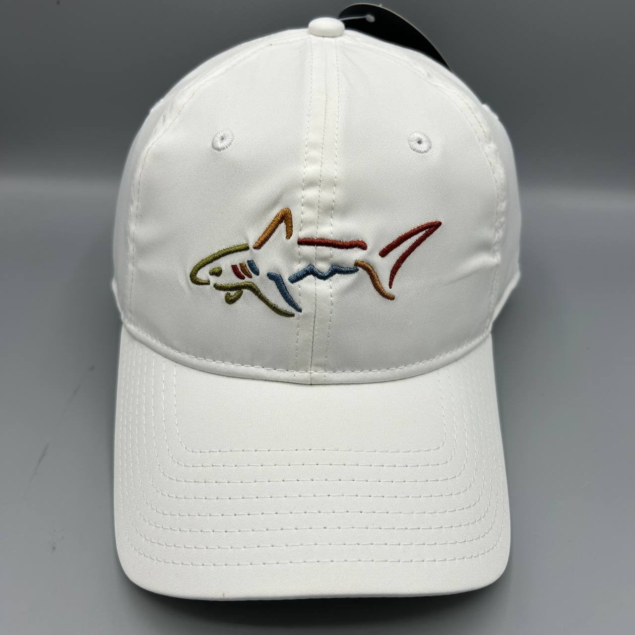 Greg Norman Golf Hat Men White Embroidered Strap Back Cap New
