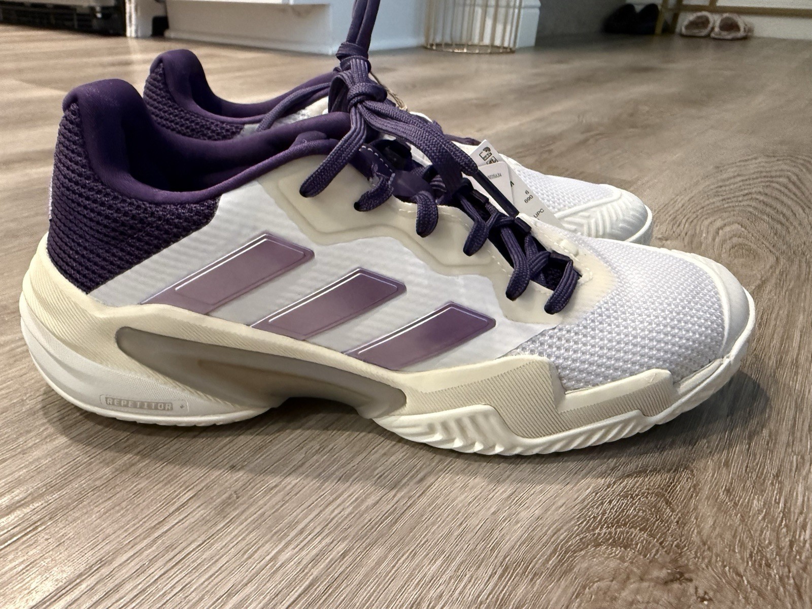 Adidas Barricade 13 Sneakers Tennis Court Shoes White Plum JR7814 Women’s Sz 7.5