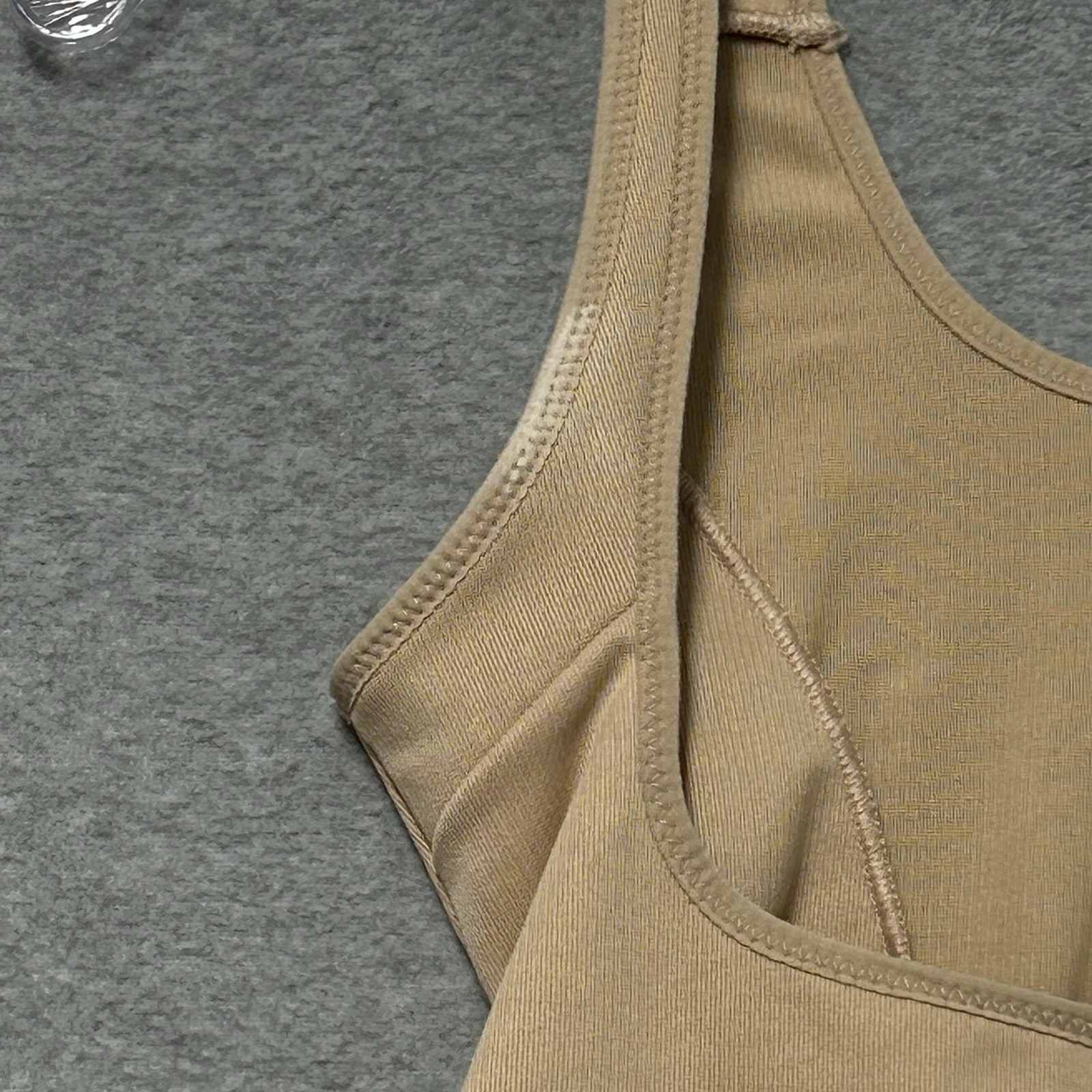 CUPID Open Bust Slimming Control Stretch Shapewear M Beige Tan Cami Tank
