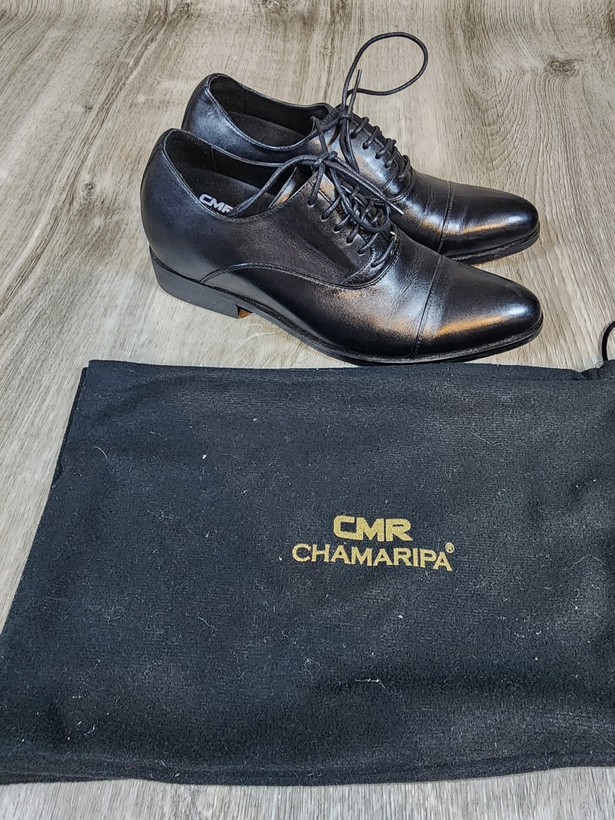 Sz 6 CHAMARIPA Elevator Shoes Men Black Oxford Dress Shoes Increase 10cm/3.9inch