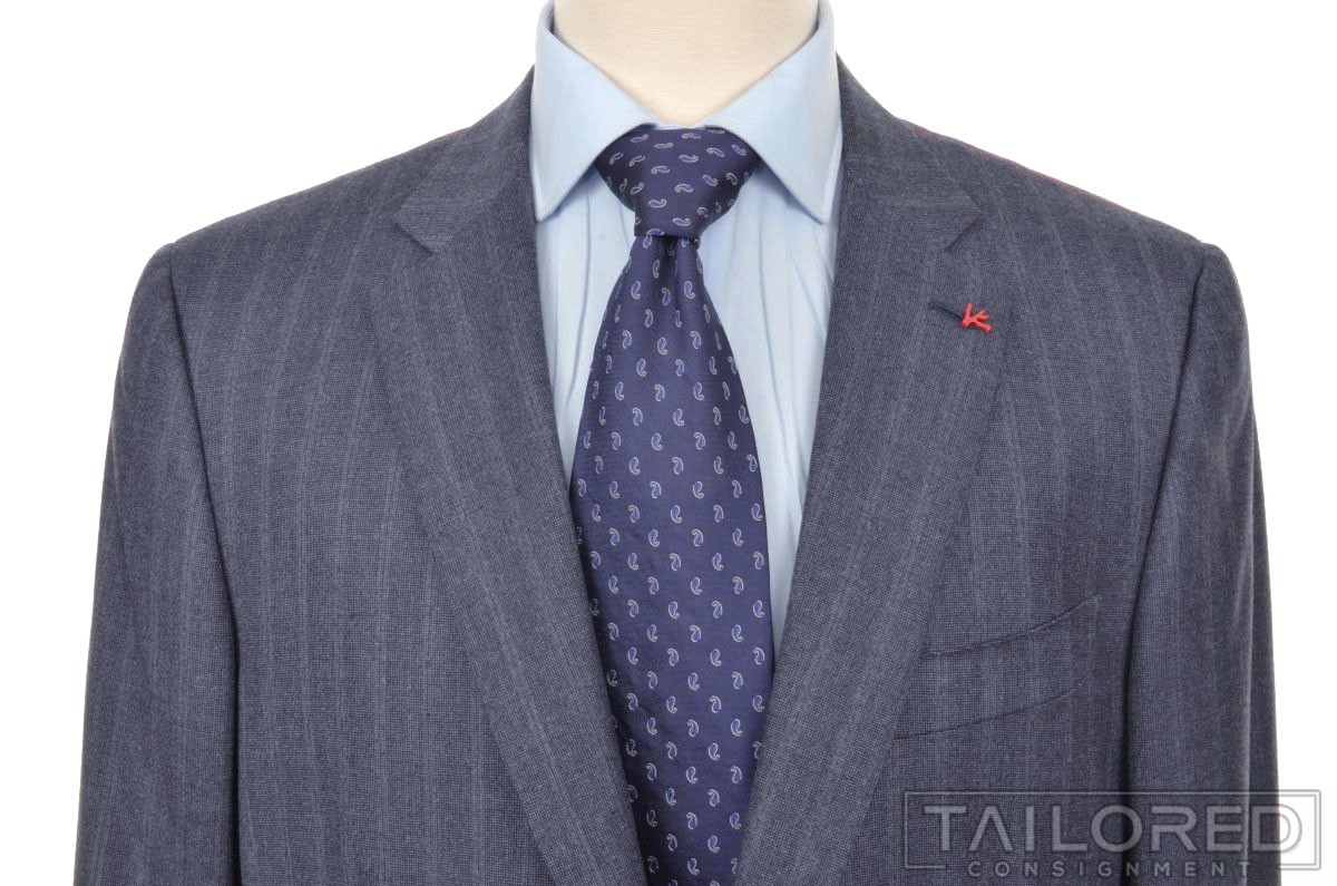 NWT – ISAIA Nuova Base S Blue Striped 150 Wool Jacket Pants SUIT EU 58 / US 46 L