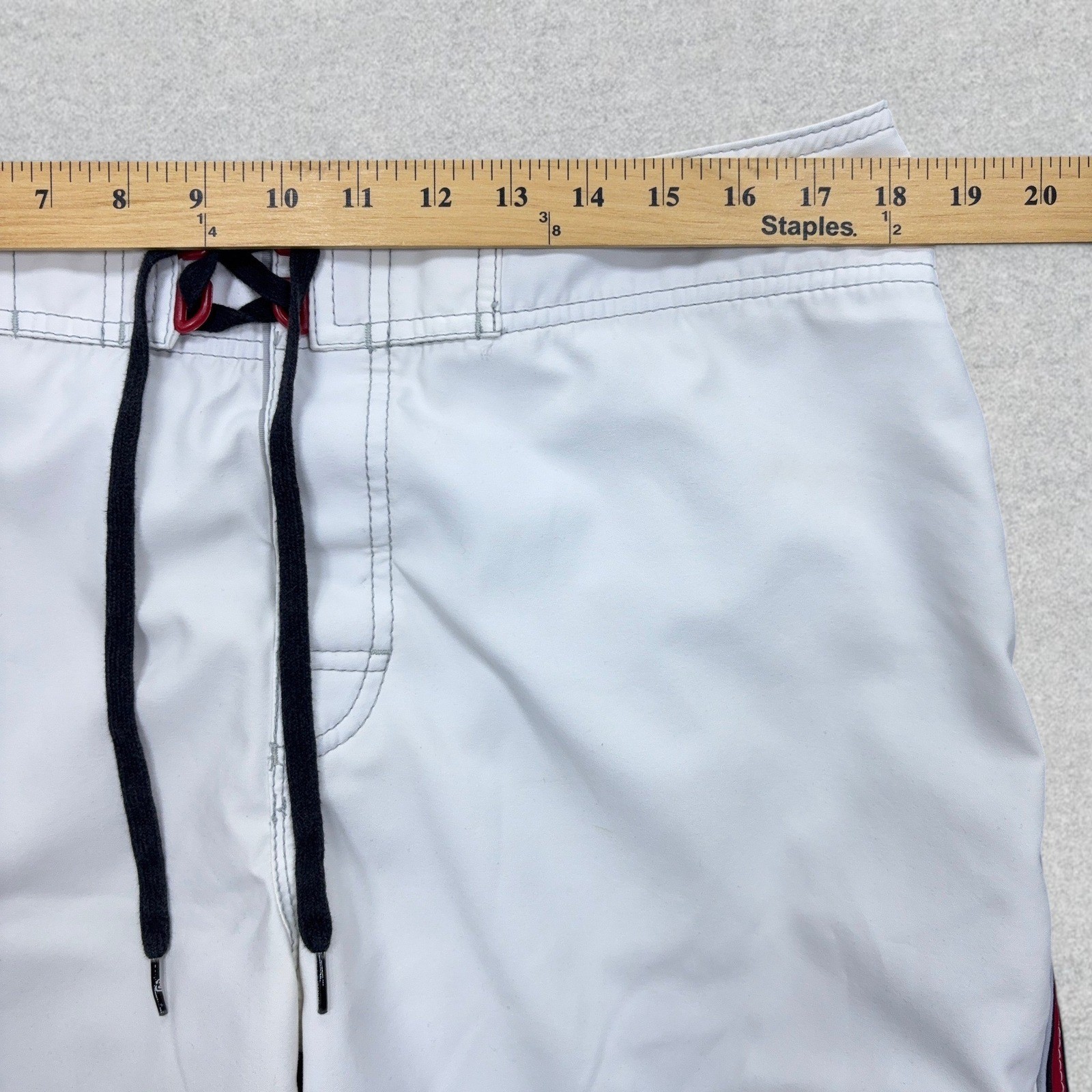 Vintage Billabong Andy Irons Boardshorts Mens 36 White Red Rising Sun Lined Y2K