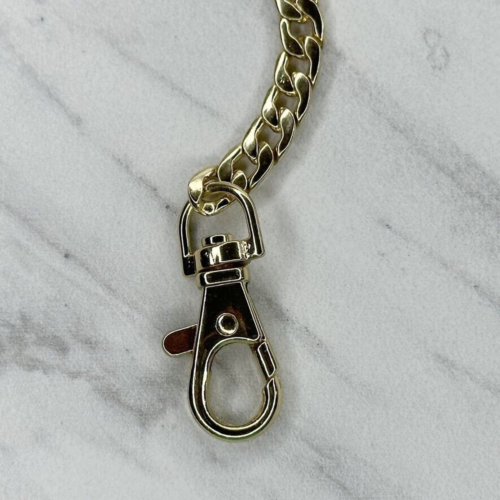 Gold Tone Flat Chain Link Purse Handbag Bag Replacement Strap