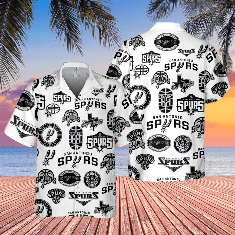 San Antonio Spurs Logo Collage Hawaiian Shirt unisex reprint VK13516