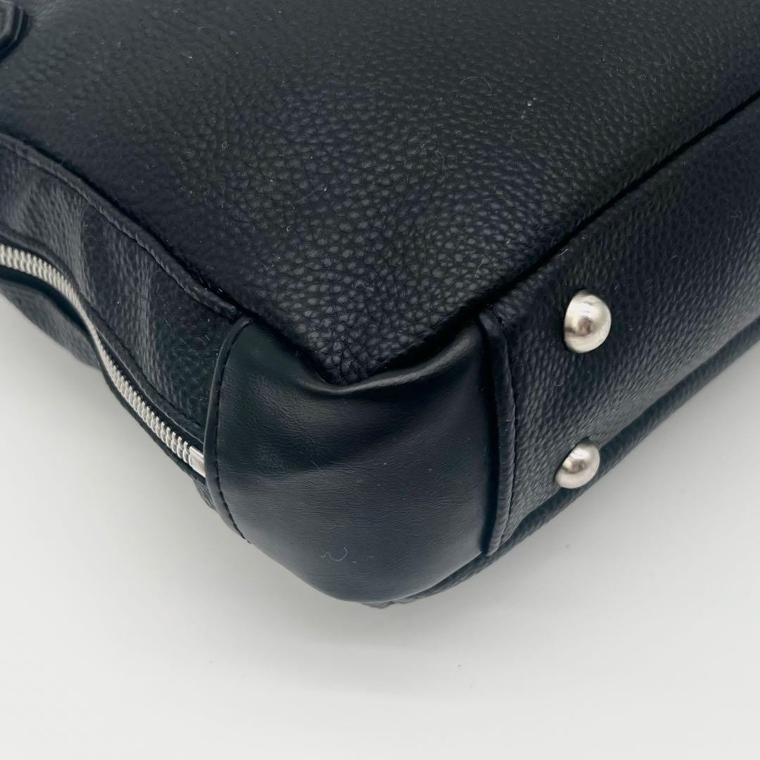 CASTELBAJAC Vintage 2Way Shoulder Handbag Yacht Logo Black Leather