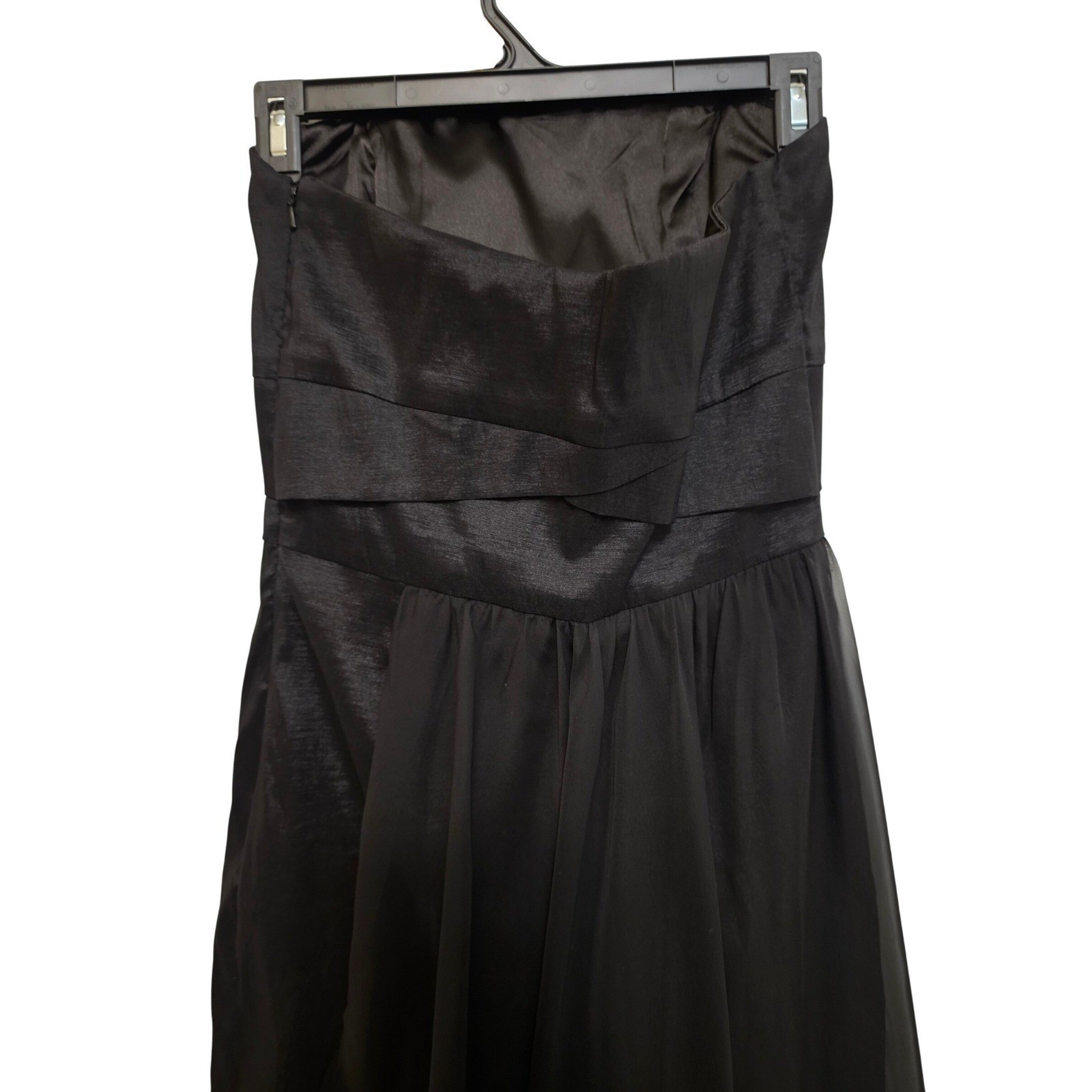 Jessica McClintock Black Strapless High Low Chiffon Formal Promcore Dress Size 8