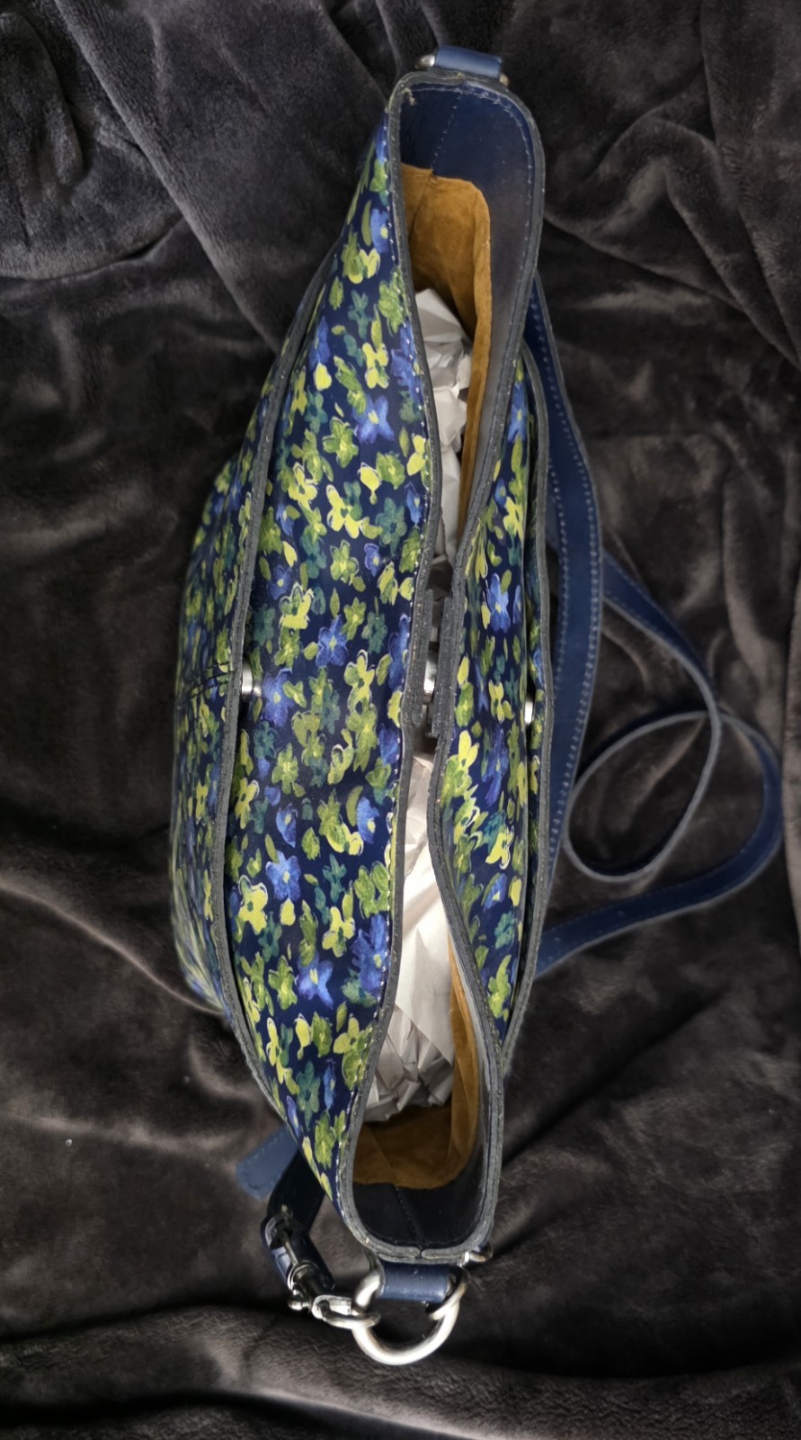 Patricia Nash Blue/Green Floral Crossbody Shoulder Bag Magnetic, Detachable