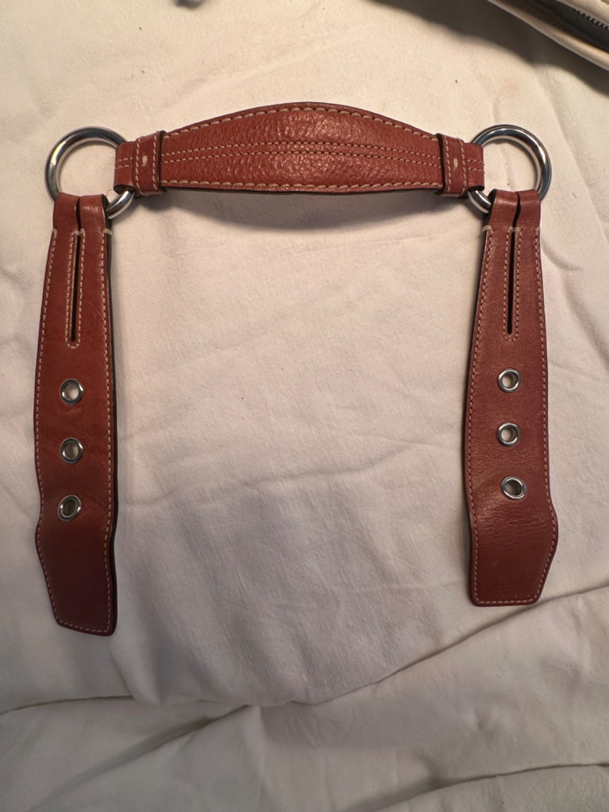 Coach Signature Hobo CC Monogram Shoulder Bag Cognac Leather White Fabric
