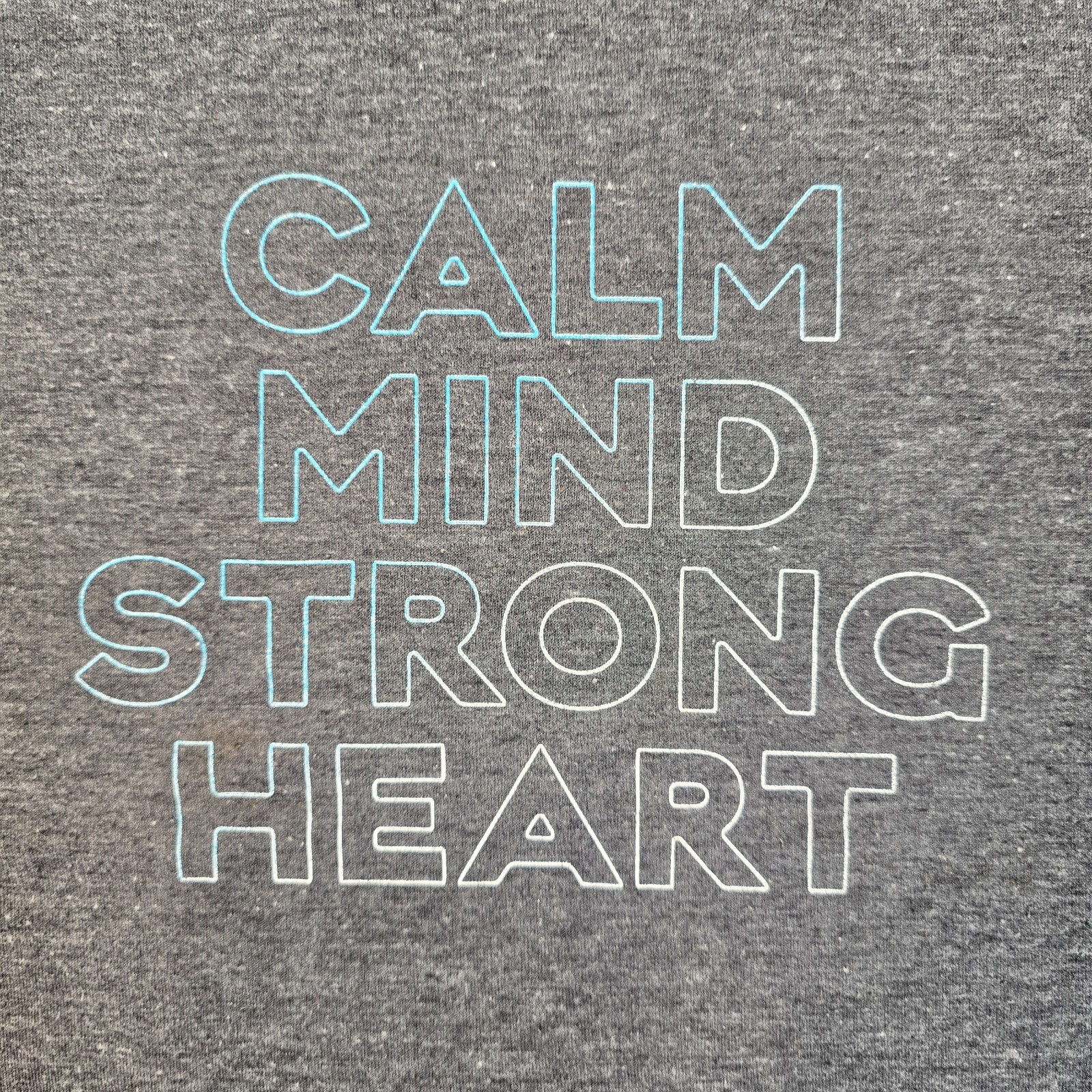 Old Navy Active Go-Dry Tank Top Women Medium Gray Calm Mind Strong Heart T shirt