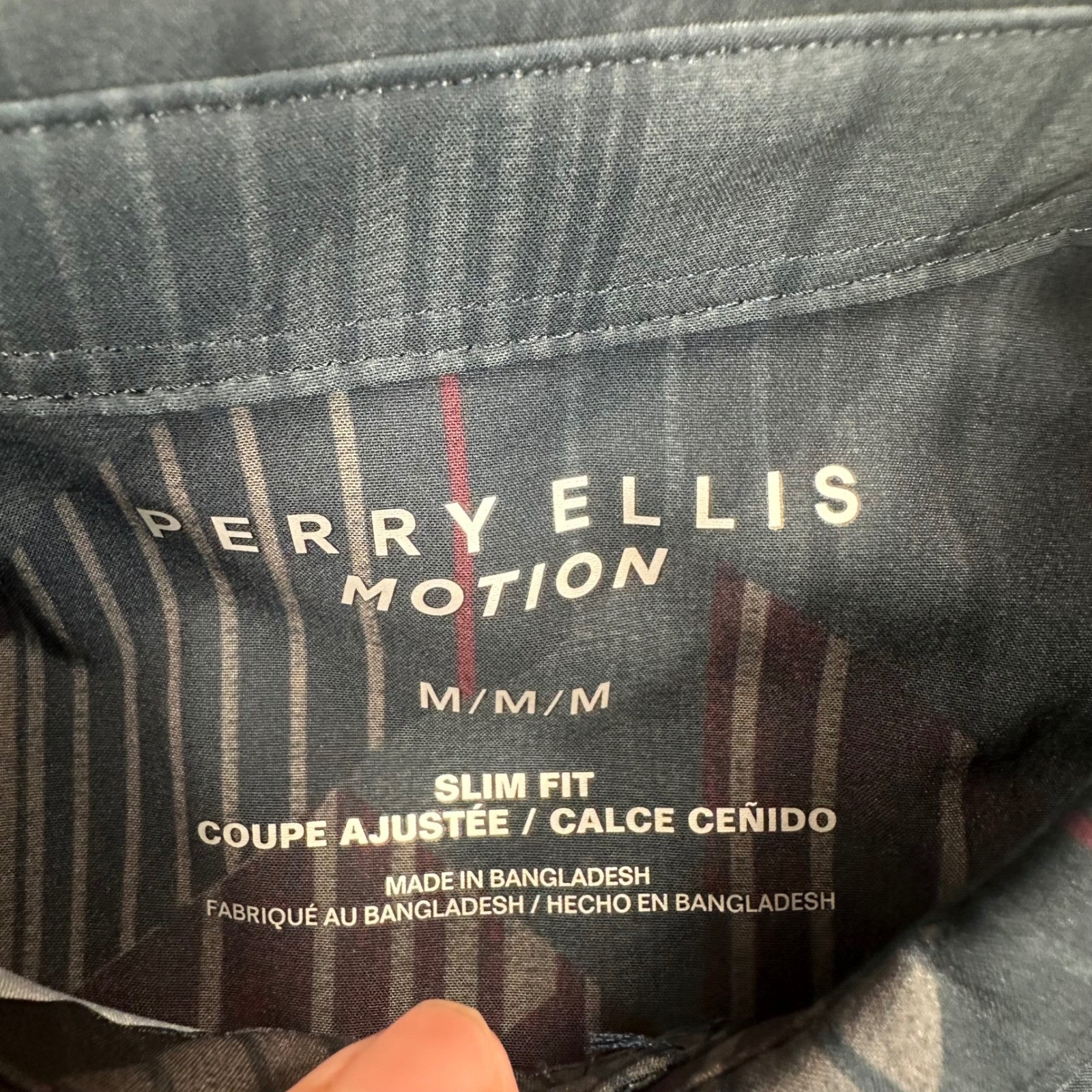 NEW Perry Ellis Motion Shirt Men M Slim Fit Performance Shirt Geometric Abstract