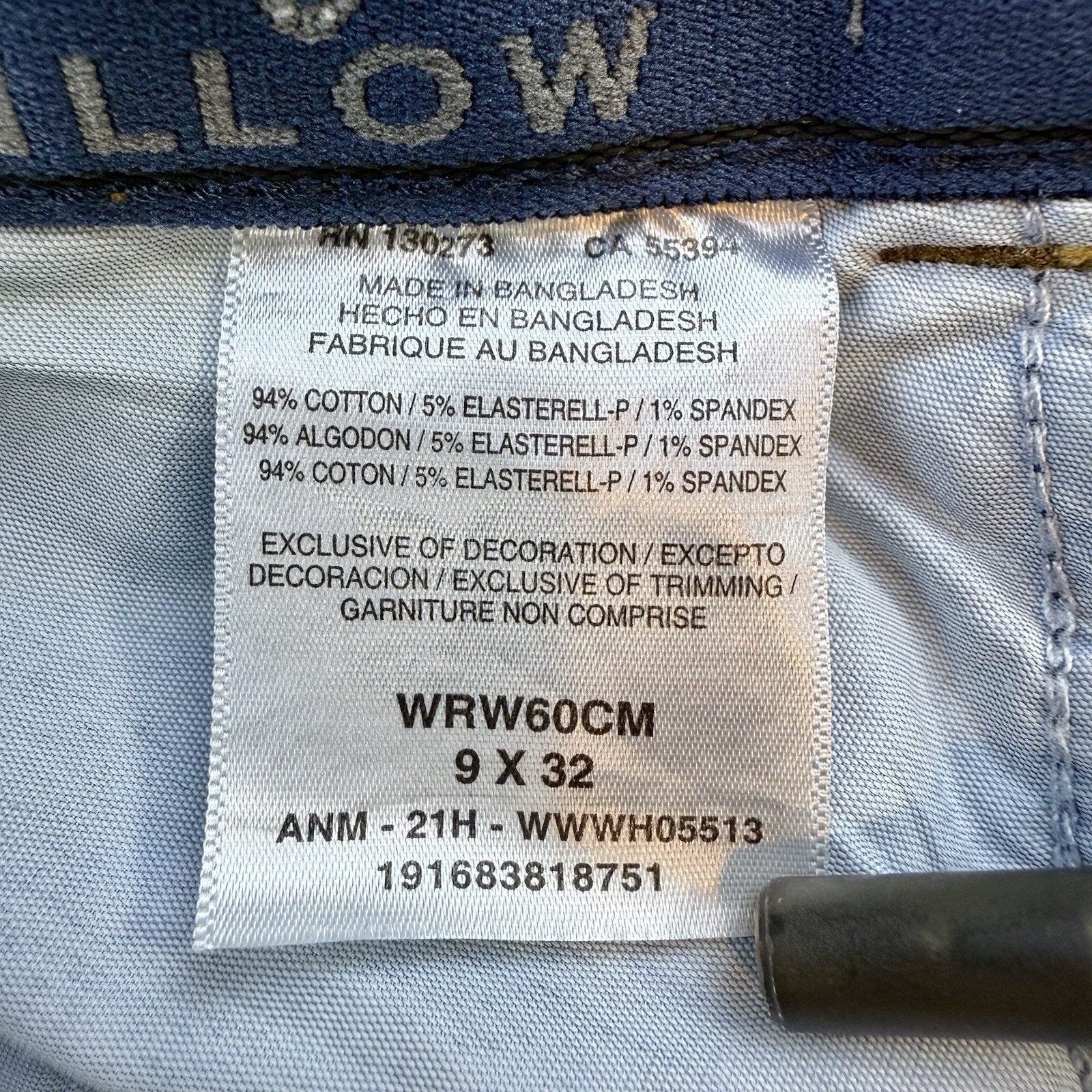 Wrangler Willow Ultimate Riding Jean 9 x 32 Blue Bootcut Stretch Denim Dark Wash