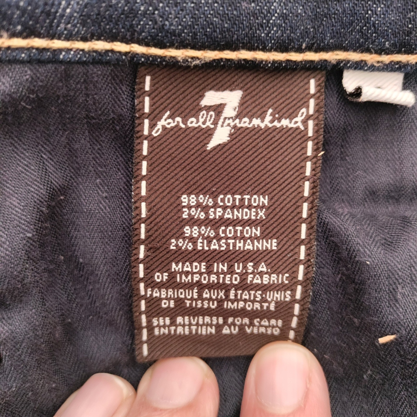 7 For All Mankind Slim Straight Jeans Size 30 (30.5″x26″ Actual) Made in USA