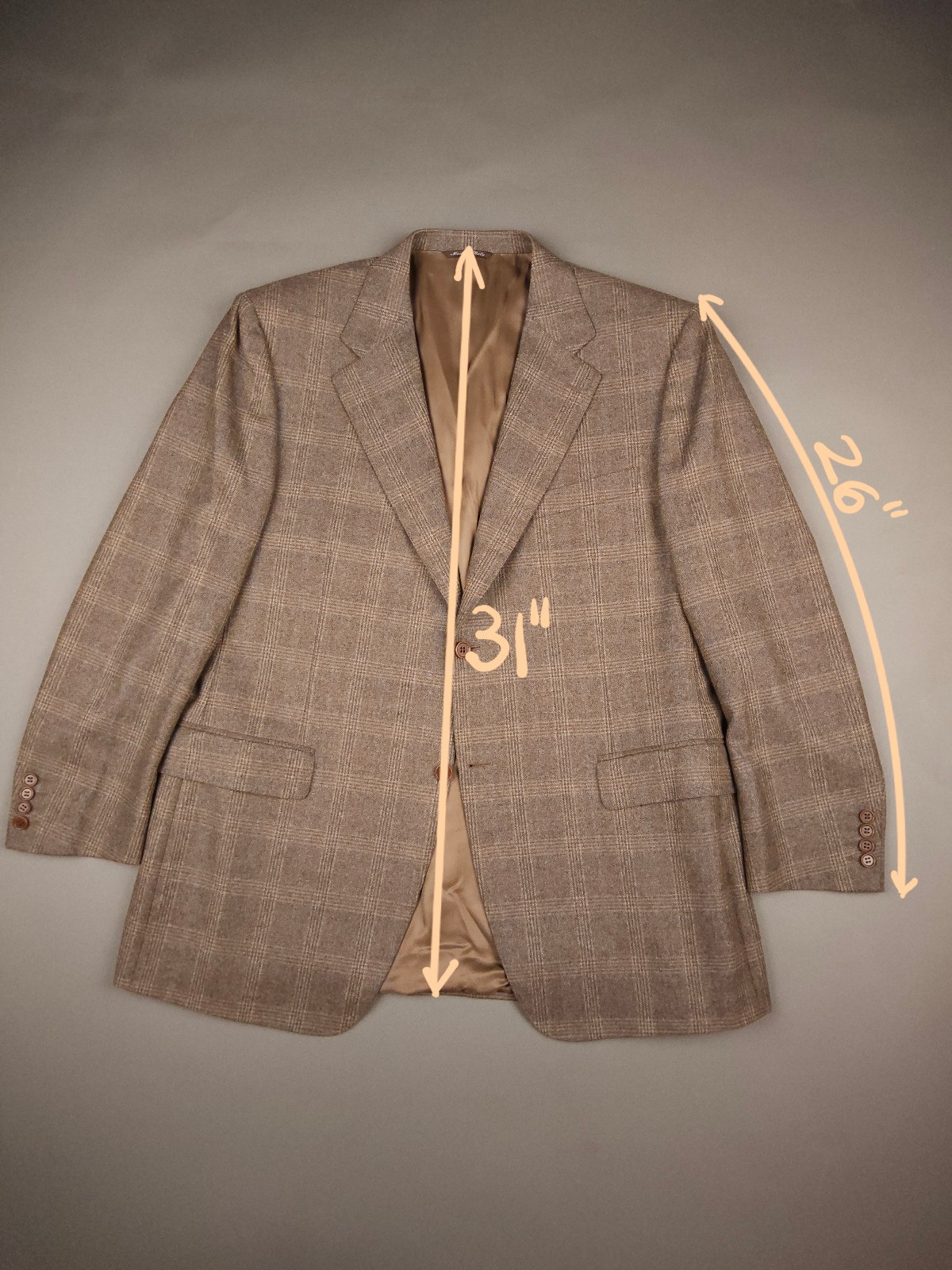 Canali brown plaid wool blazer 46R US / 56R IT