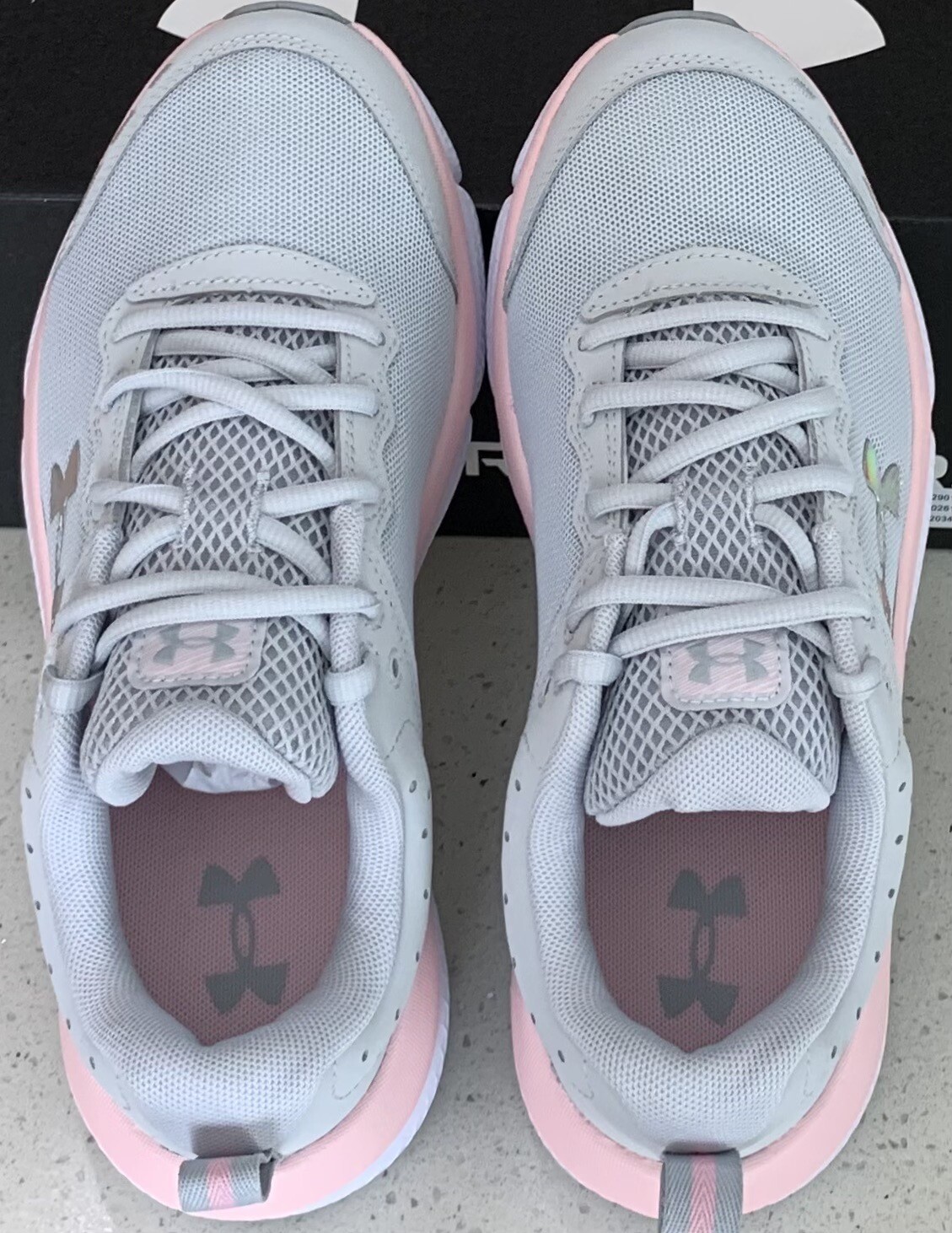 UNDER ARMOUR 2E Wide Assert 10 Big Girls’ Shoes – Gray/Pink – Sizes
