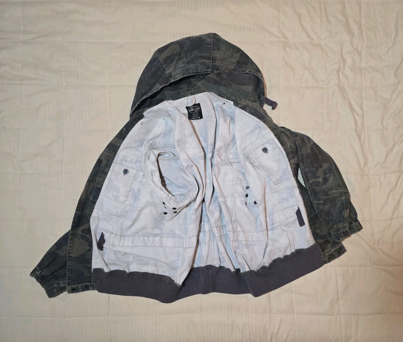 Vintage Mil-Tec Sturm Heavy Multi Camo Hoodie Jacket Size XL Military Germany?
