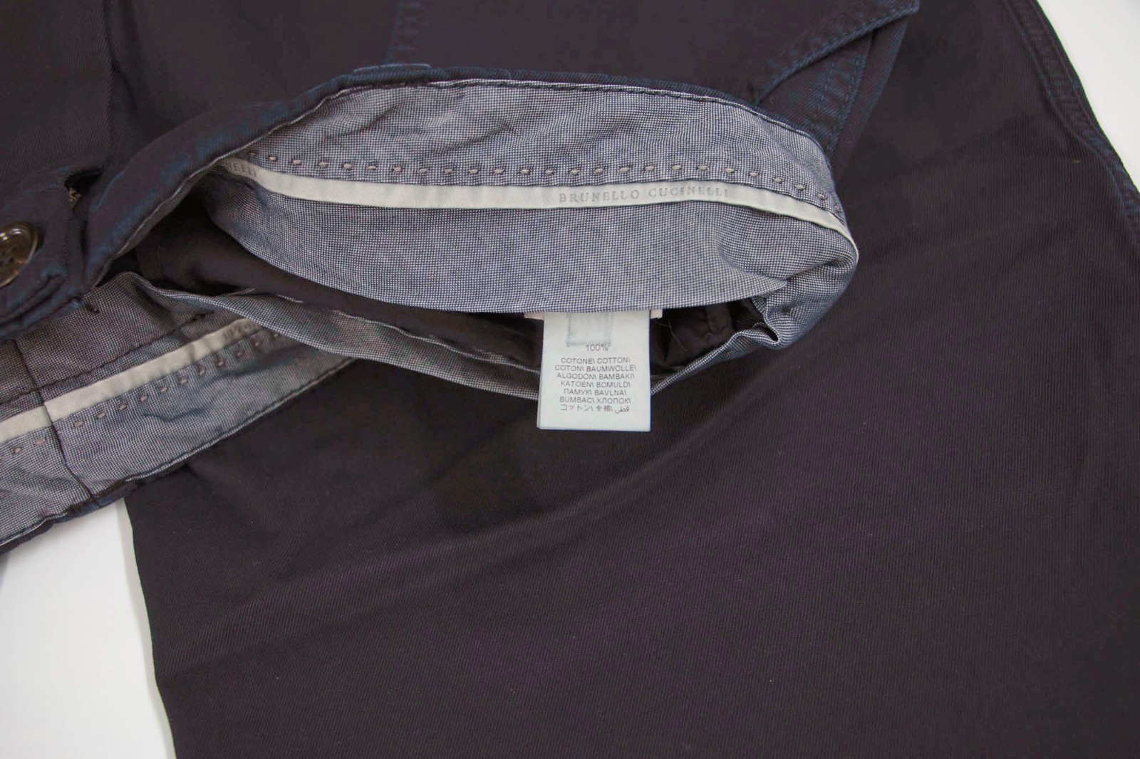 NWT $1200 Brunello Cucinelli Men’s Chinos With Logo Accents Size 50/ 34US A262
