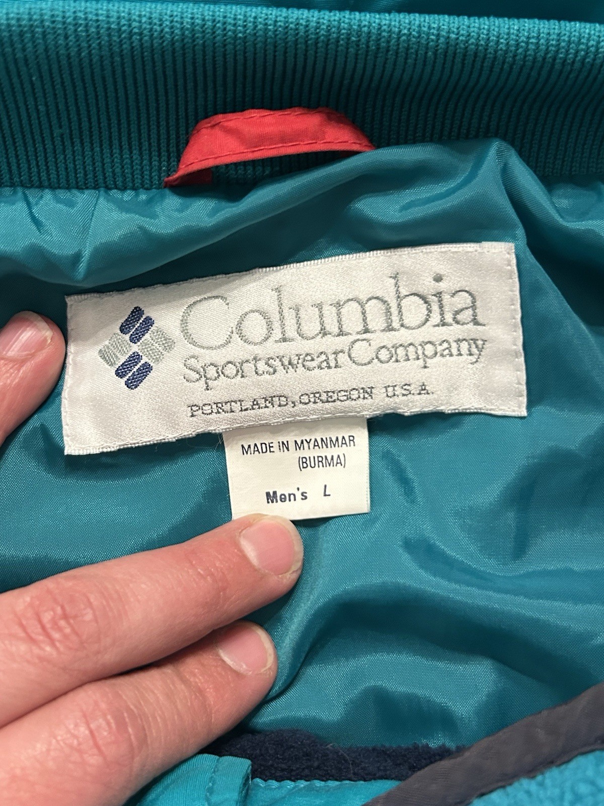 Vintage Columbia Longs Peak 3 In 1 Jacket Mens Large Interchange Teal Red 90s