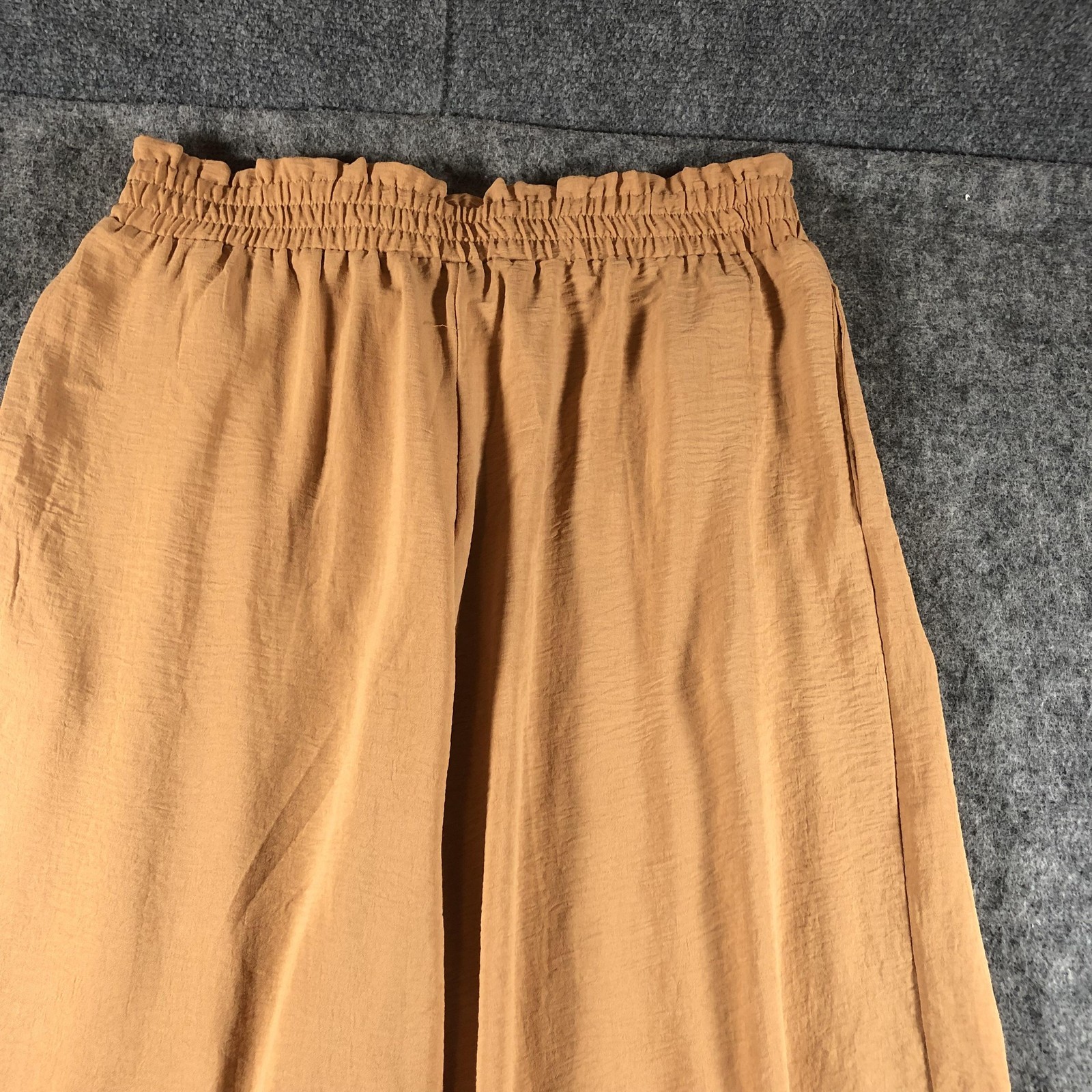 LEPUNUO Pants Womens XXL Beige Paperbag Wide Leg Belted Casual