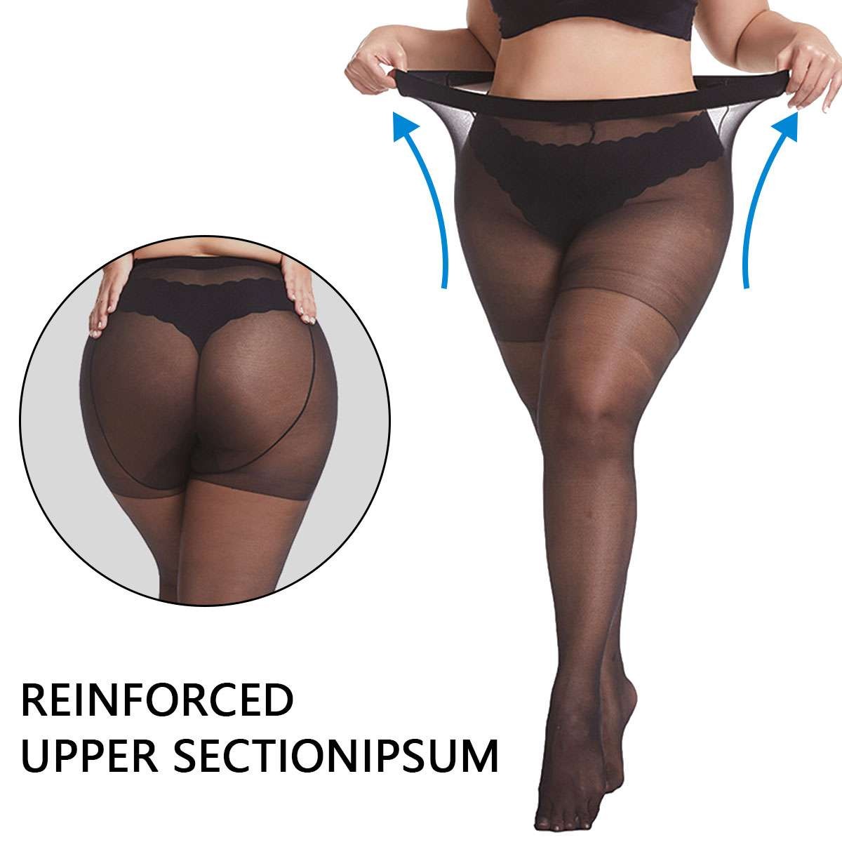 20D 40D Tights Super Elastic Pantyhose Plus Size 198lbs 220lbs Sheer Pantyhose