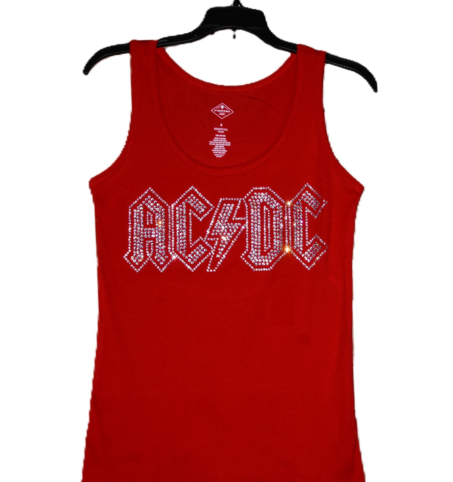 AC/DC rhinestone bling shirt or tank XS S M L XL XXL 1X 2X 3X 4X 5X clear