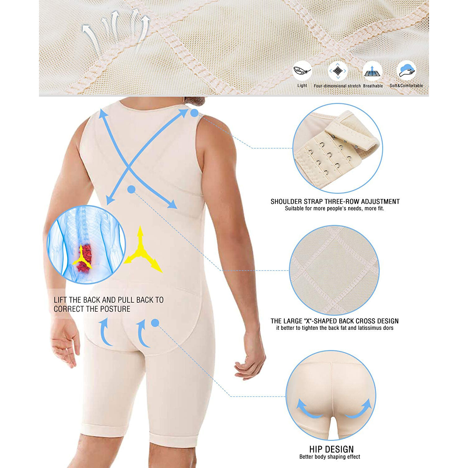 Fajas Colombianas para Hombre Mens Girdle High Compression Garment Shapewear US
