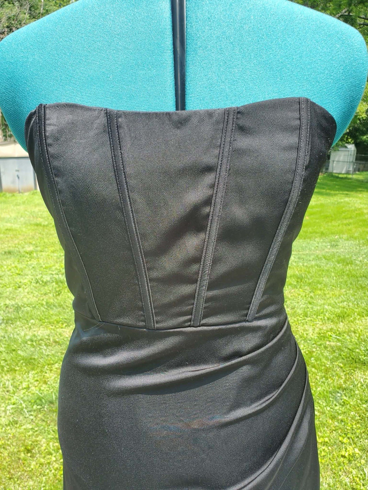 Black Satin Corset Alter’d State Maxi Formal Dress