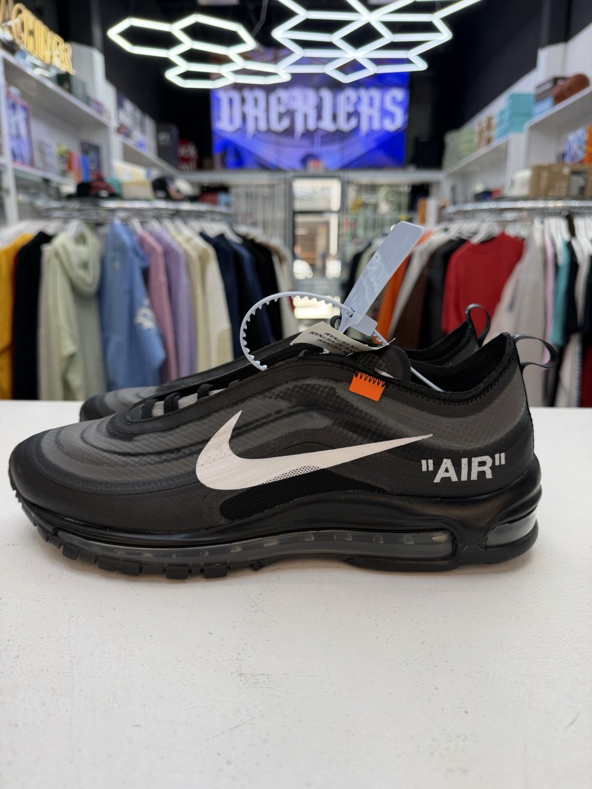 NIKE AIR MAX 97 OFF-WHITE BLACK WHITE CONE (AJ4585 001) Size 10.5 New