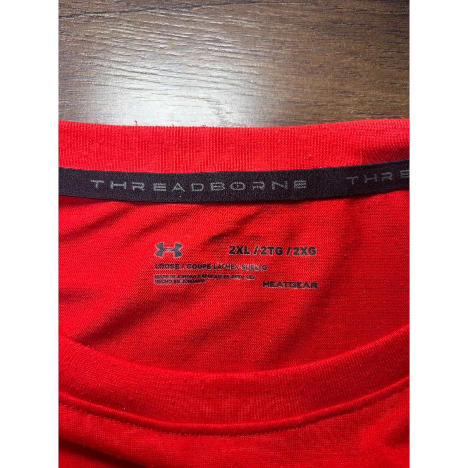 Under Armour Threadborne HeatGear Mens 2XL Red Loose Fit Training T-Shirt