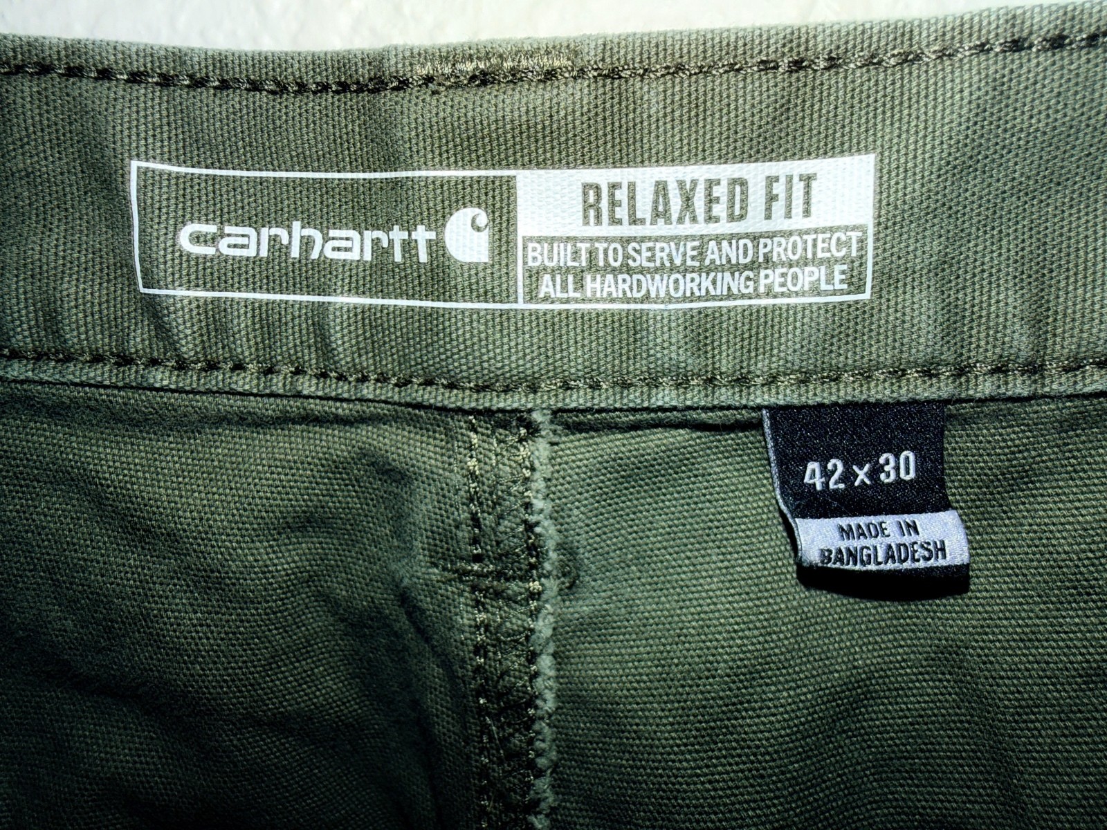 Carhartt Relaxed Fit Men’s Pants Size 42×30 Dark Olive