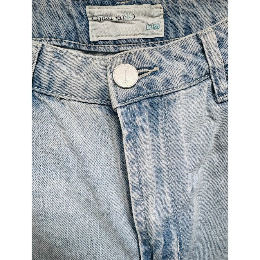 Ban Jara Women’s Jeans Size 11/29 Light Wash Wide Leg Rhinestone Side Slit Y2K