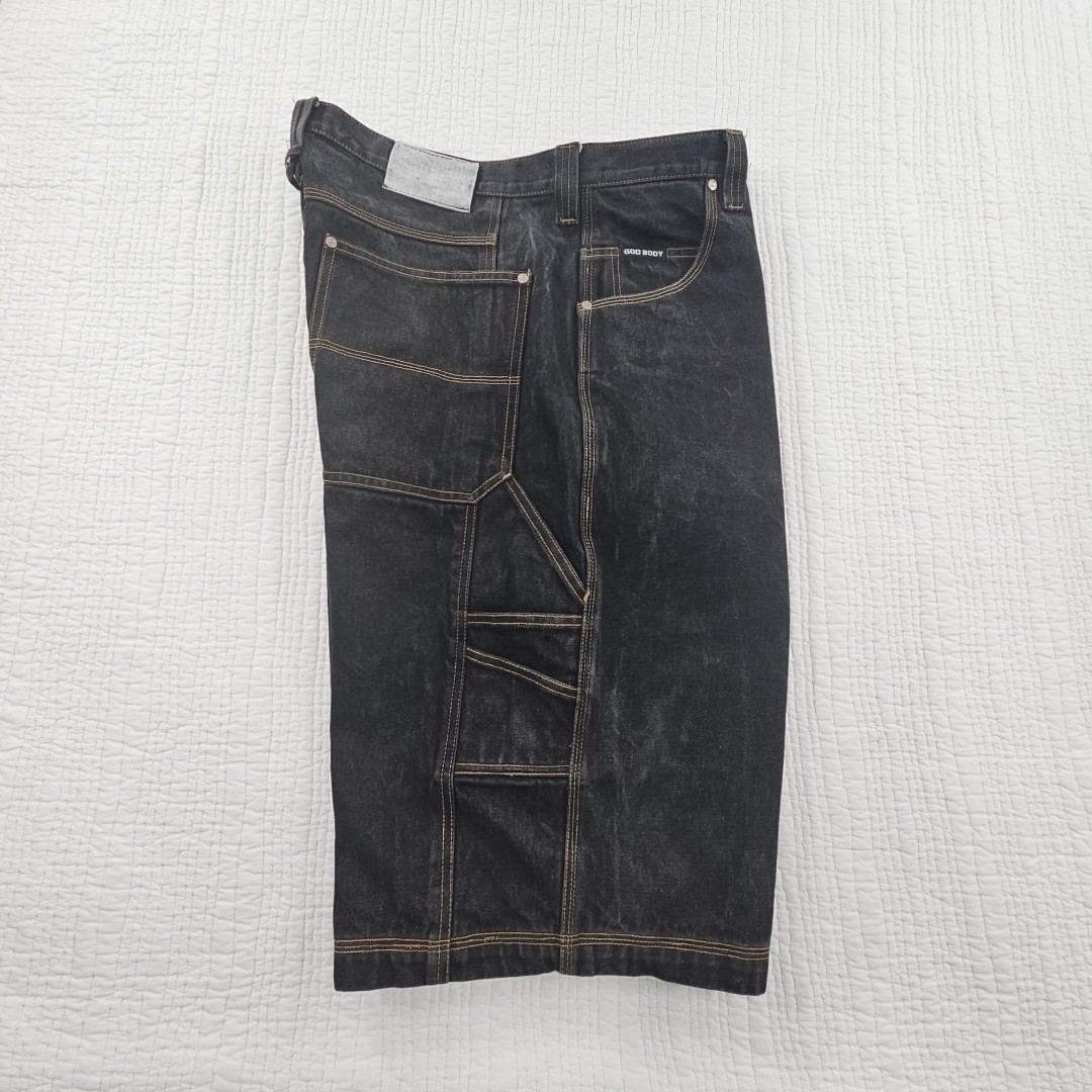 GodBody Denim Carpenter Shorts Men’s 42 Black 13.5″ Inseam EUC Made in Russia