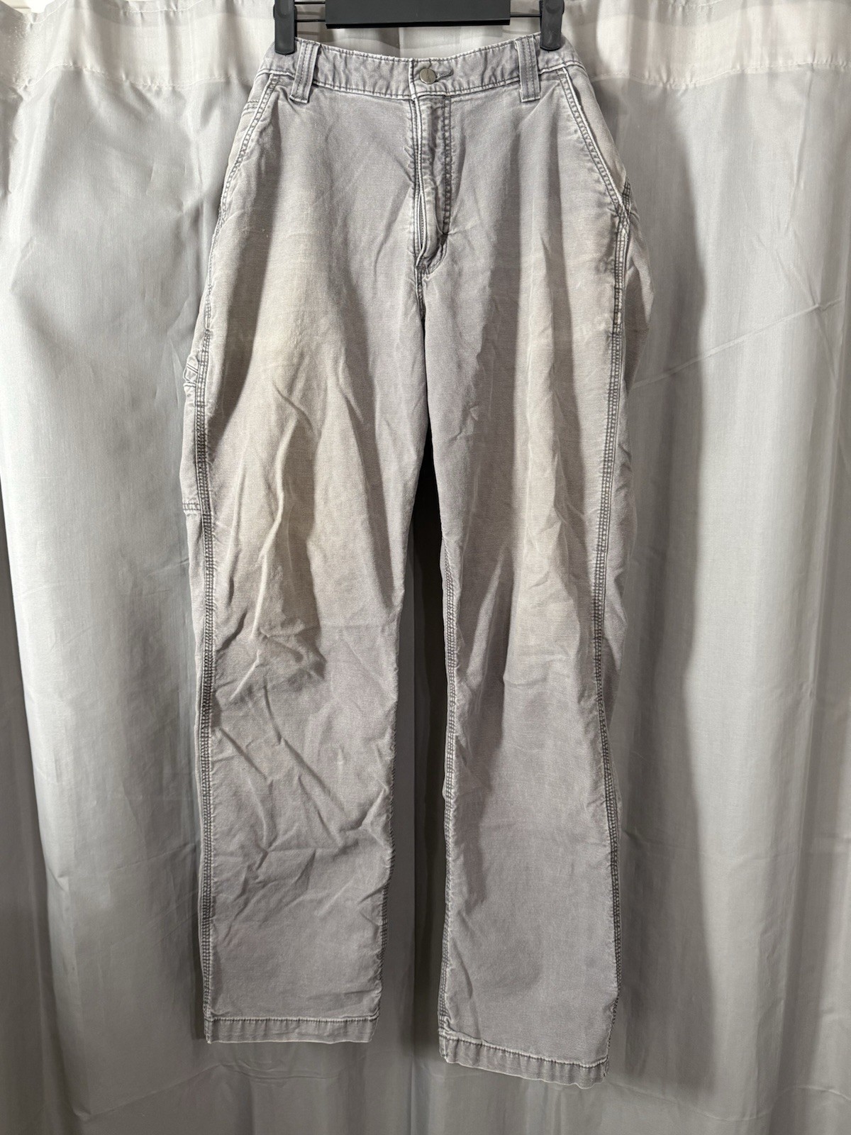 Carhartt Relaxed Fit Carpenter Work Pants 36×34 Gray Canvas Dungaree