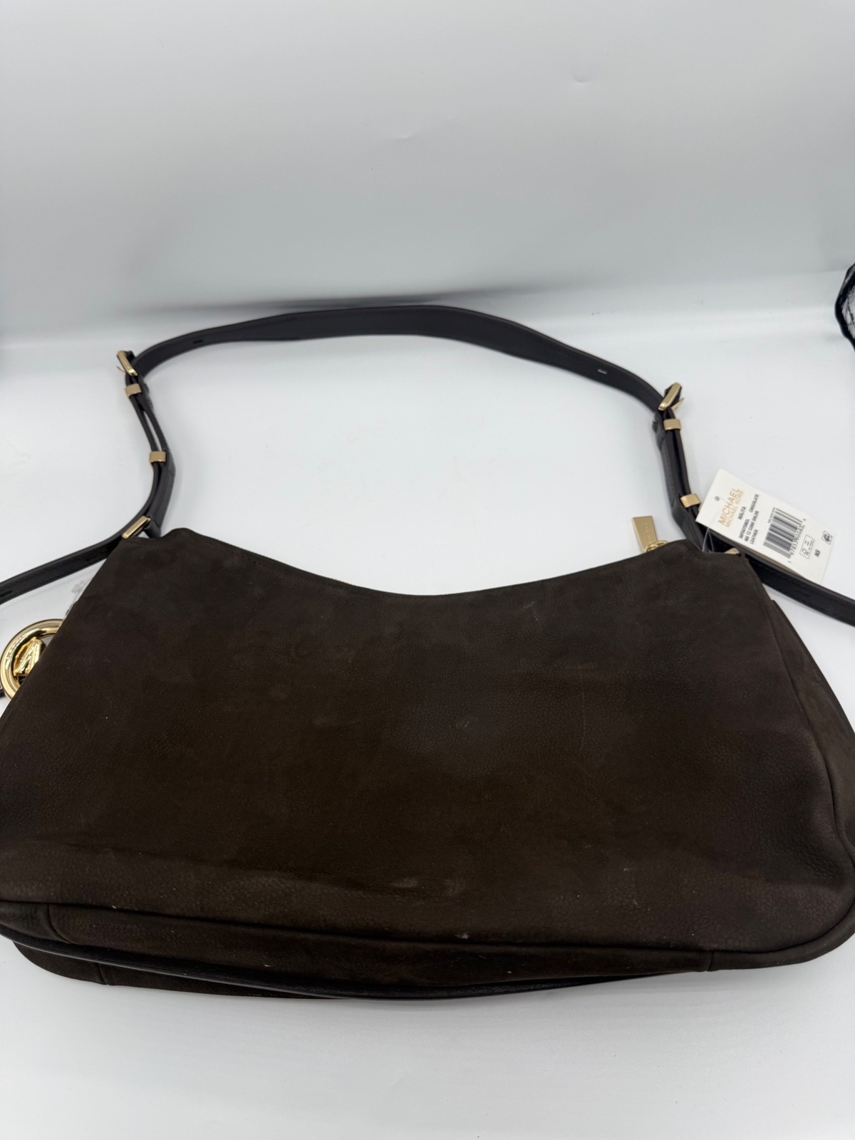 Michael Kors Nolita Chocolate Leather Convertible Shoulder Bag Brown Gold MK