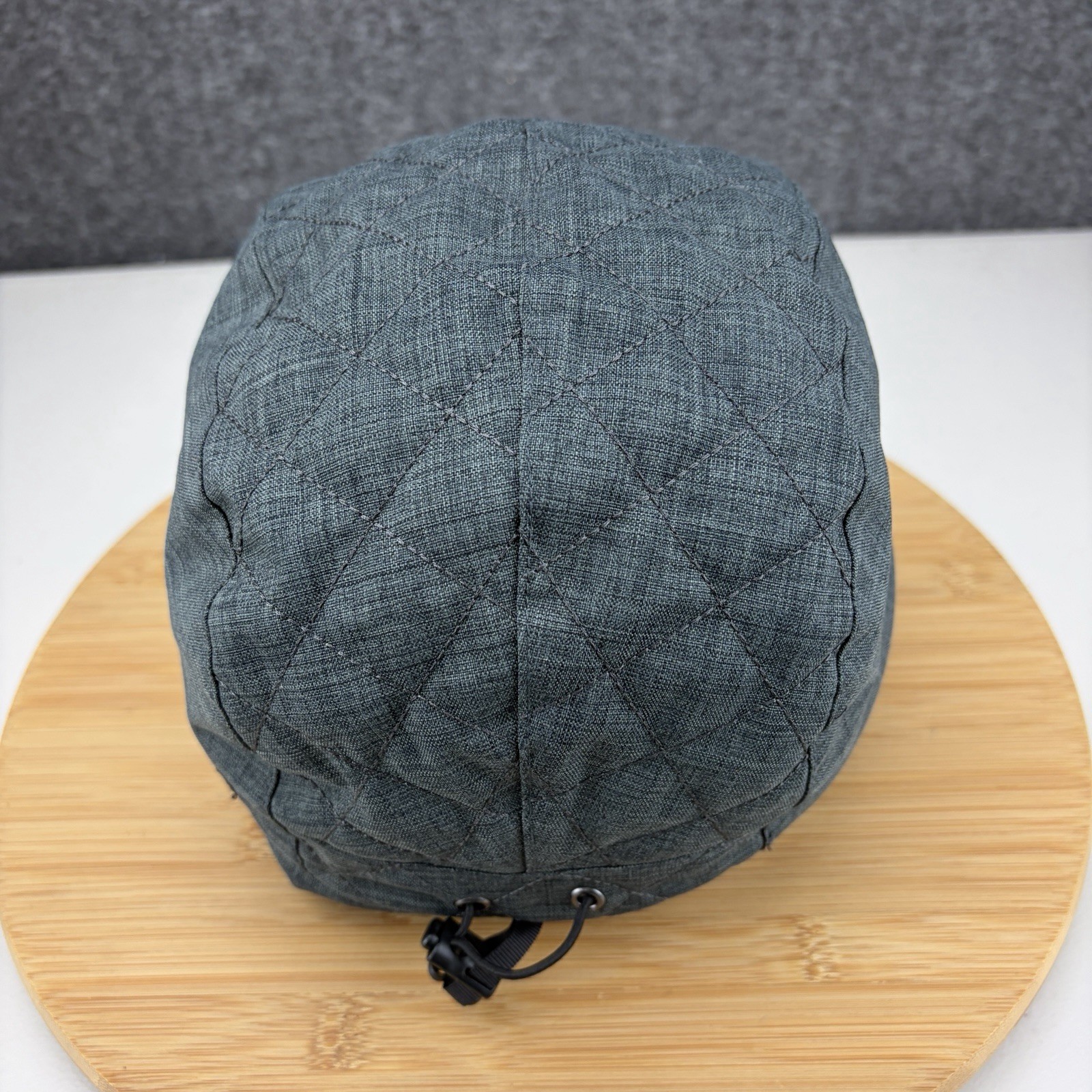 L.L. Bean Trapper Hat Cap Size S/M Gray Ear Flap Fleece Lined Quilted Goose Down