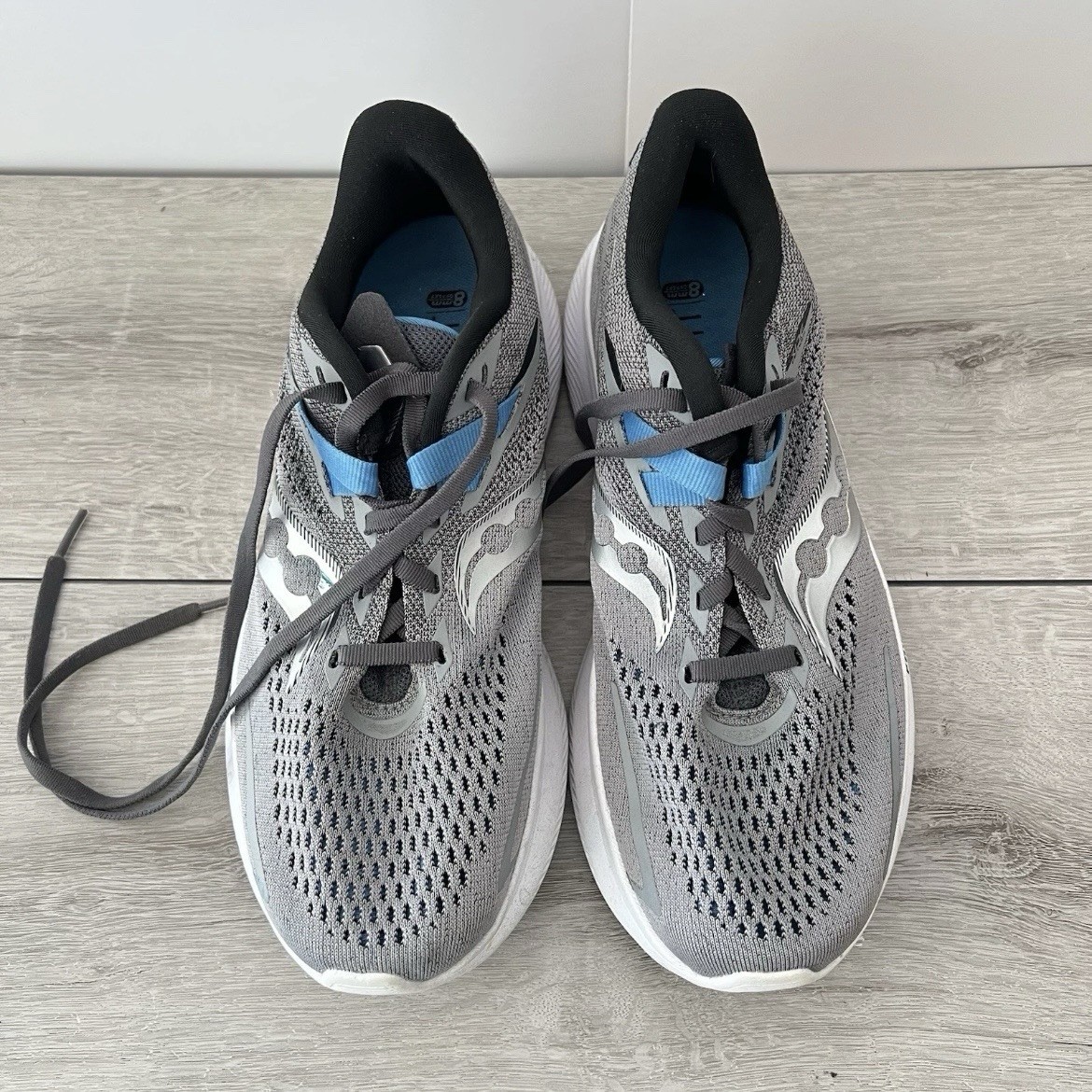 Saucony Ride 15 Men’s Size 7 Gray Running Walking Athletic Shoes PWRRUN